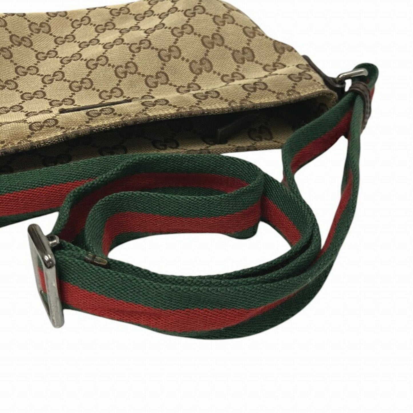 Gucci Brown Gg Canvas Leather Shoulder Bag