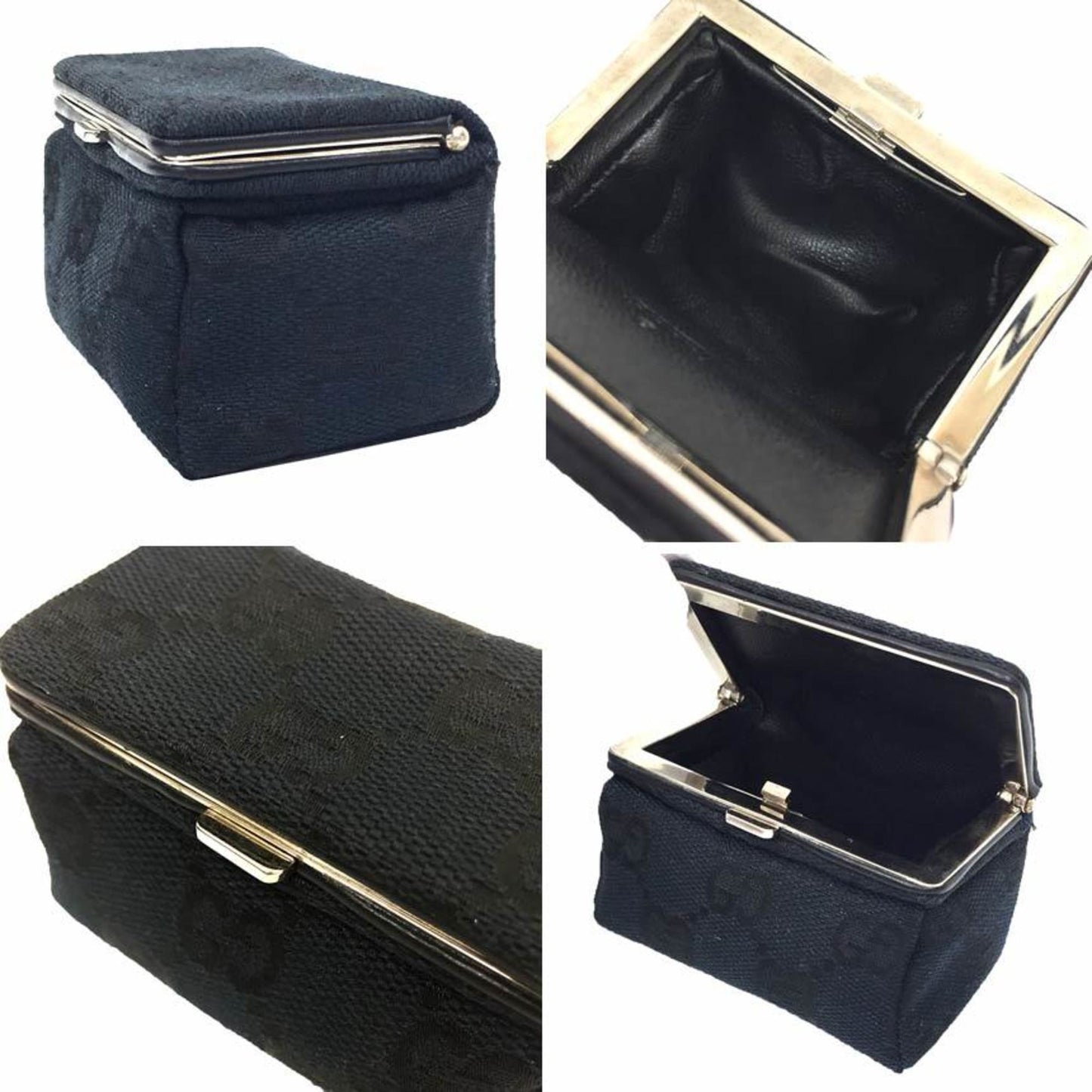 Gucci Black Canvas Leather Pouch
