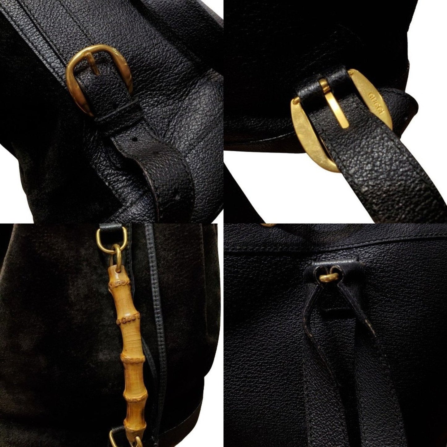 Gucci Black Suede Leather Backpack
