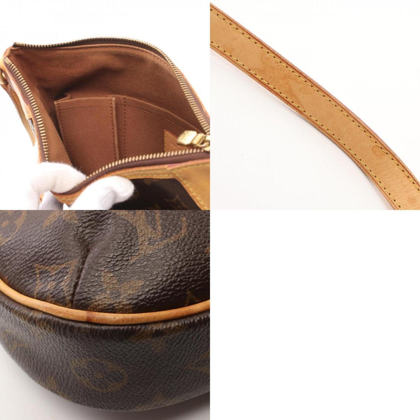 Louis Vuitton Brown Coated Canvas Leather Shoulder Bag