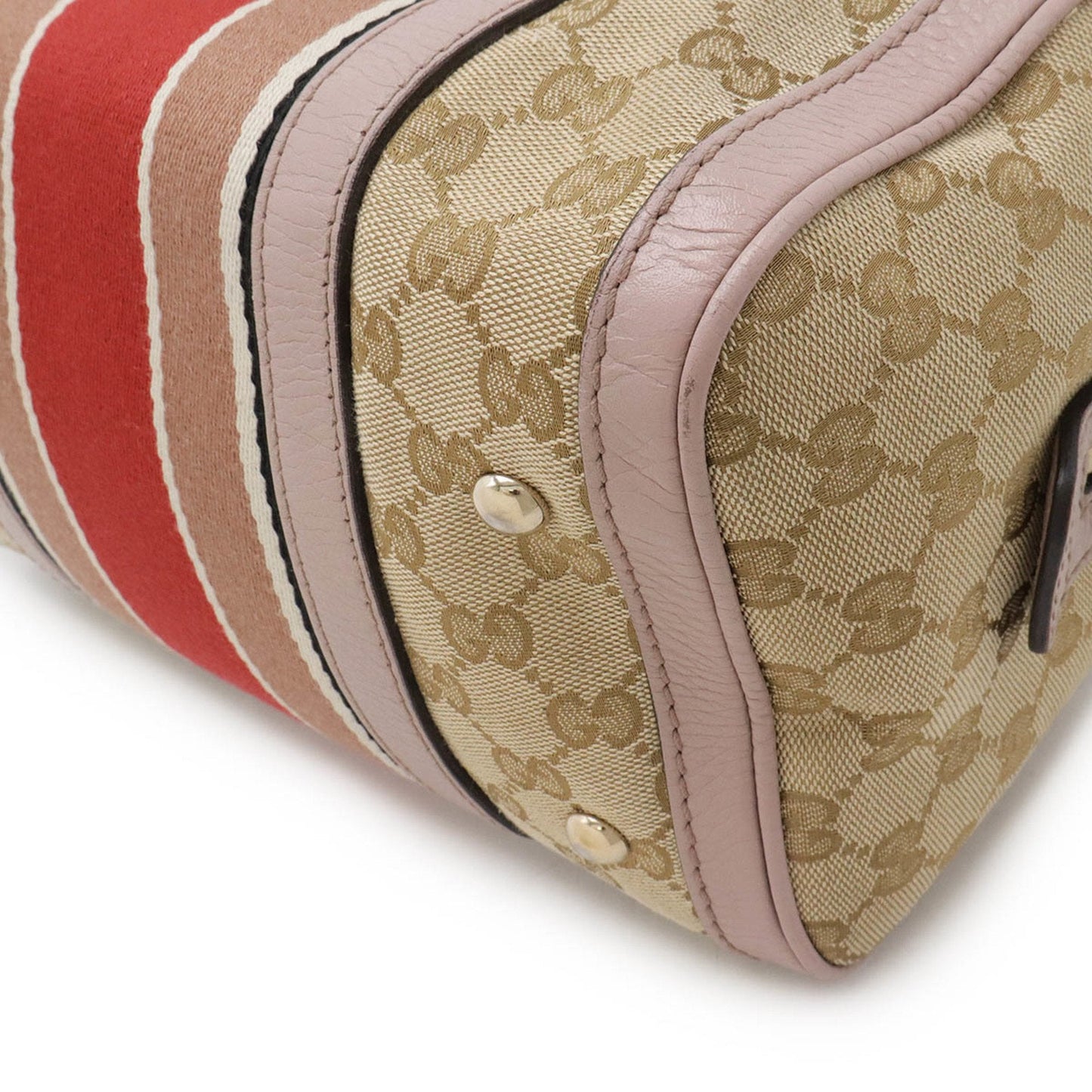 Gucci Gg Canvas Beige Light Purple Multi-Color Gg Canvas Leather Handbag Shoulder Bag