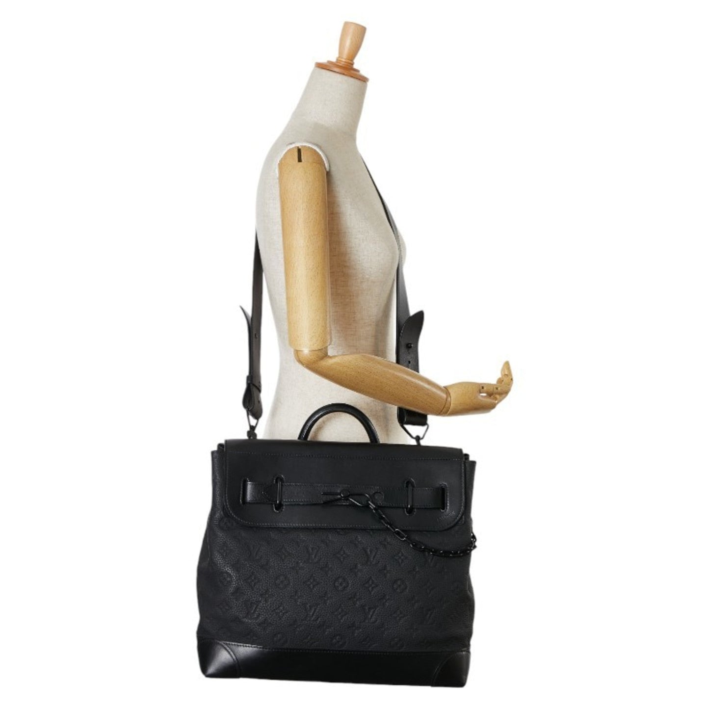 Louis Vuitton Black Noir Leather Handbag Shoulder Bag