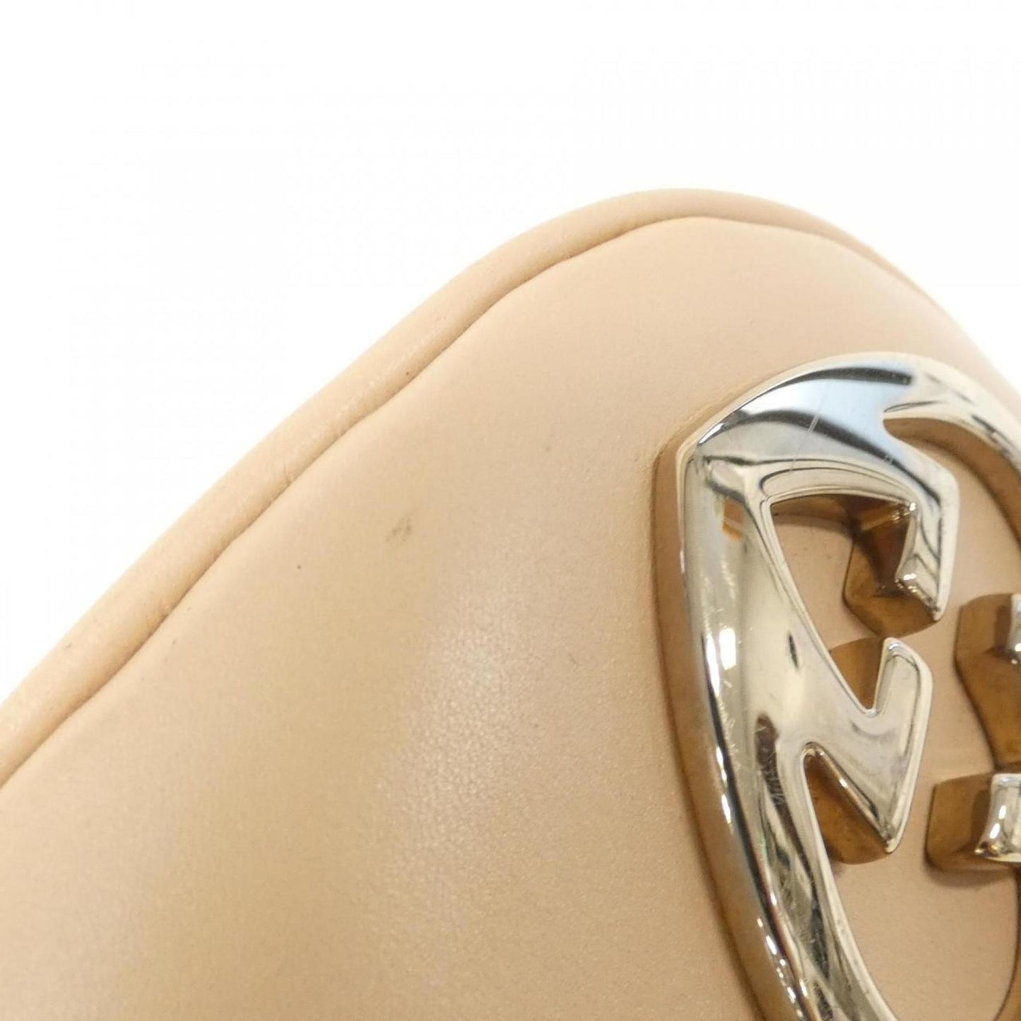 Gucci Beige Pink Gg Canvas Leather Shoulder Bag