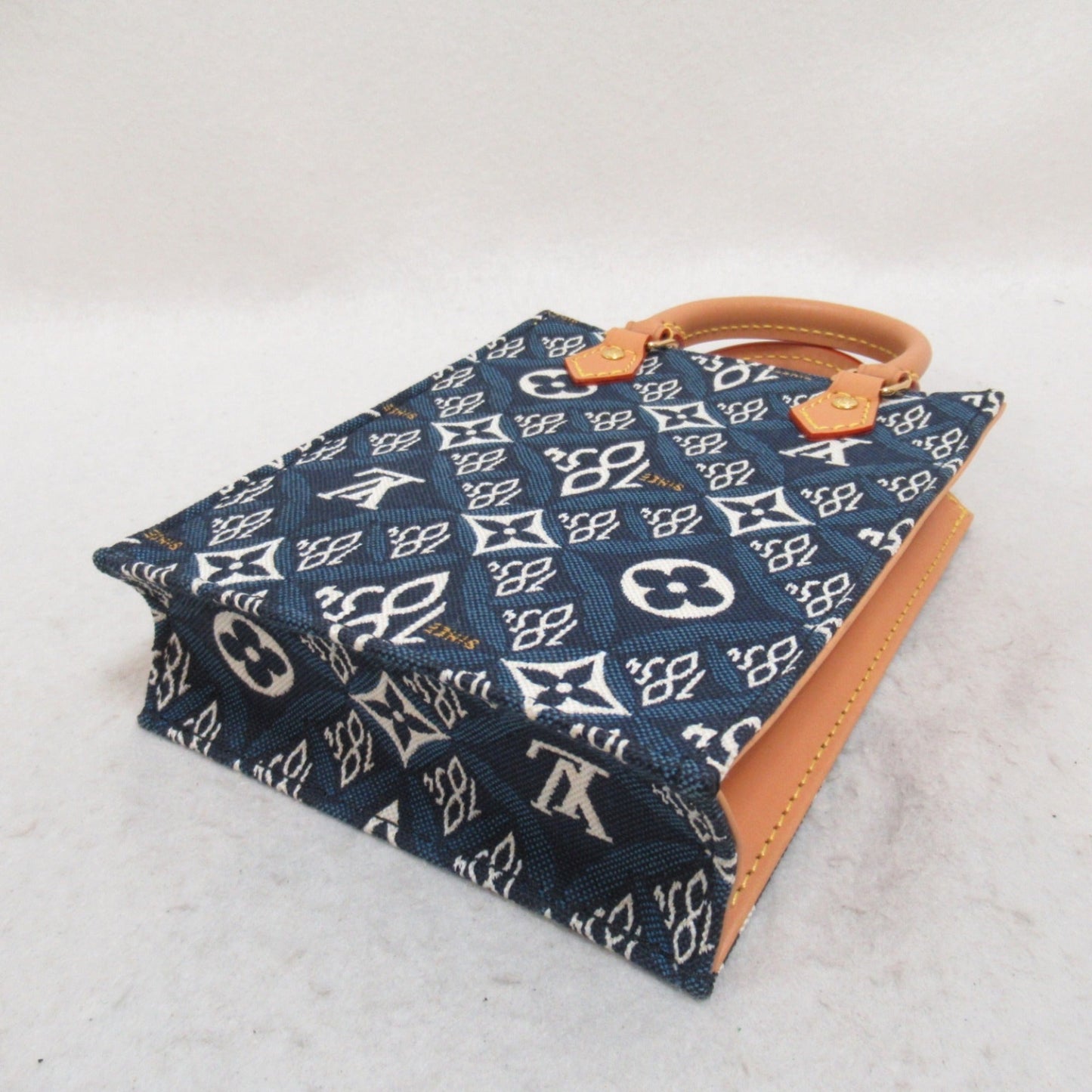 Louis Vuitton Blue Fabric Monogram Leather Shoulder Bag