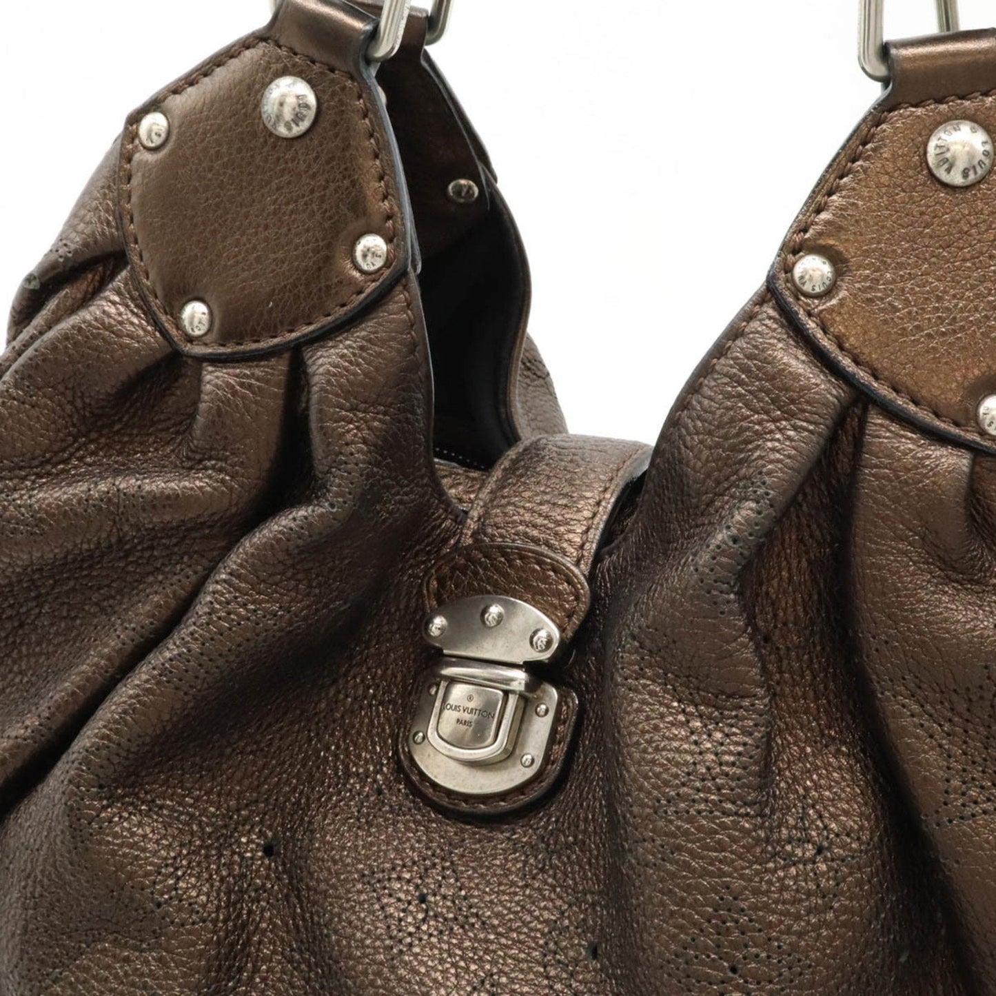 Louis Vuitton Mordore Mahina Leather Shoulder Bag Tote Bag