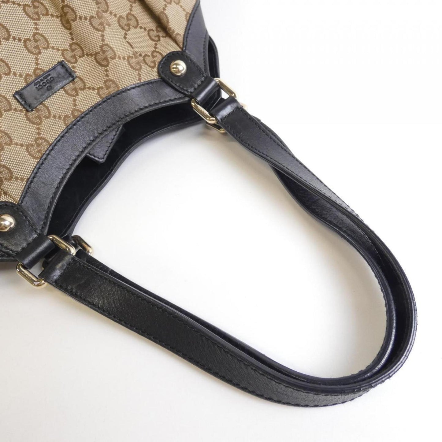 Gucci Gg Canvas Beige Black Gg Canvas Shoulder Bag