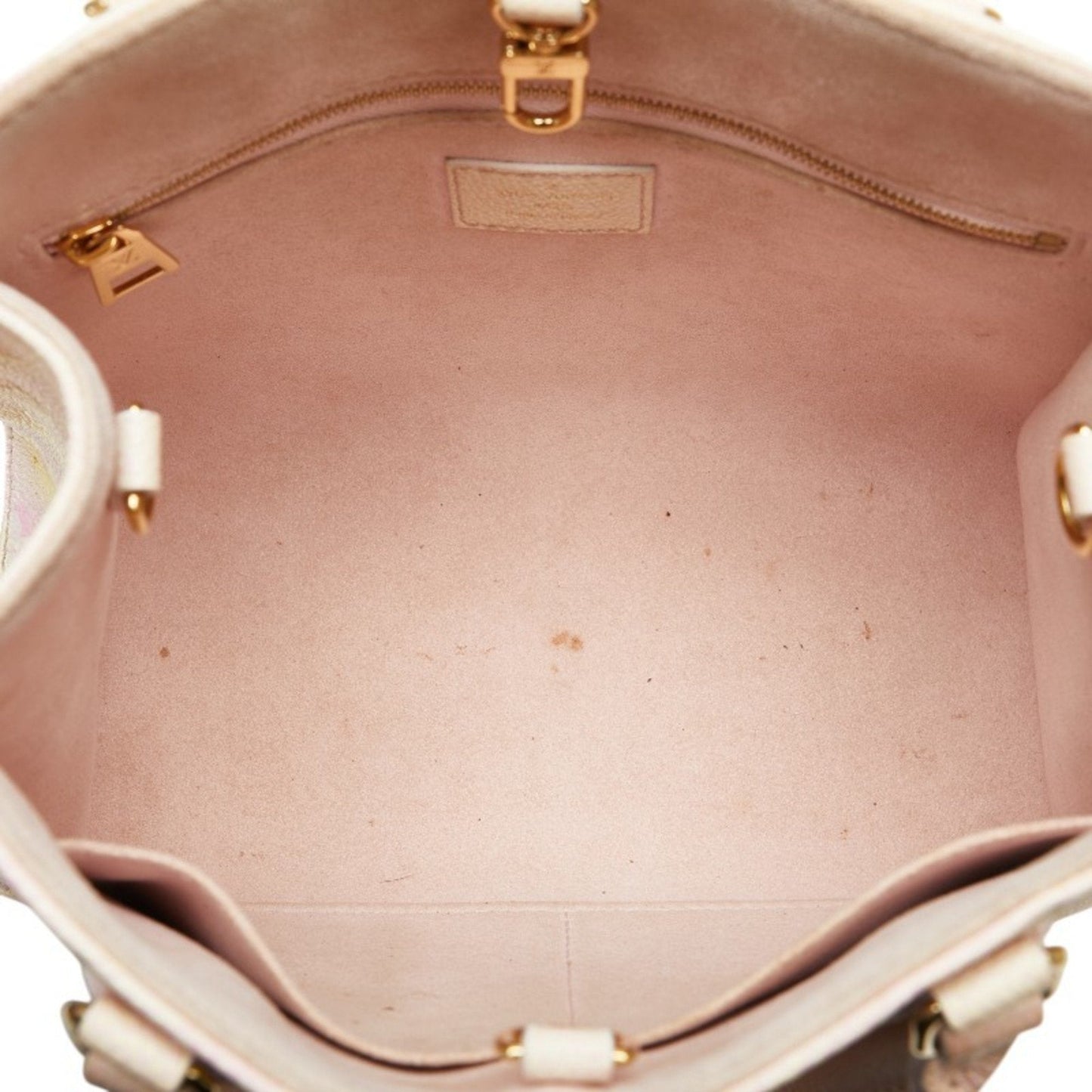 Louis Vuitton Light Pink Yellow Leather Handbag Shoulder Bag
