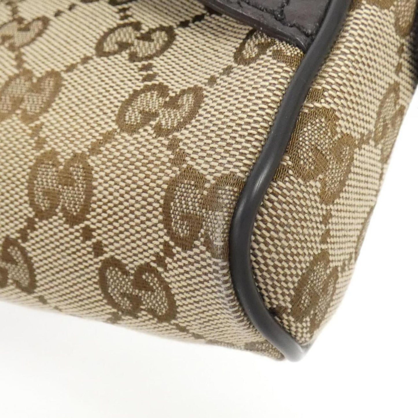 Gucci Beige Brown Gg Canvas Leather Fanny Pack