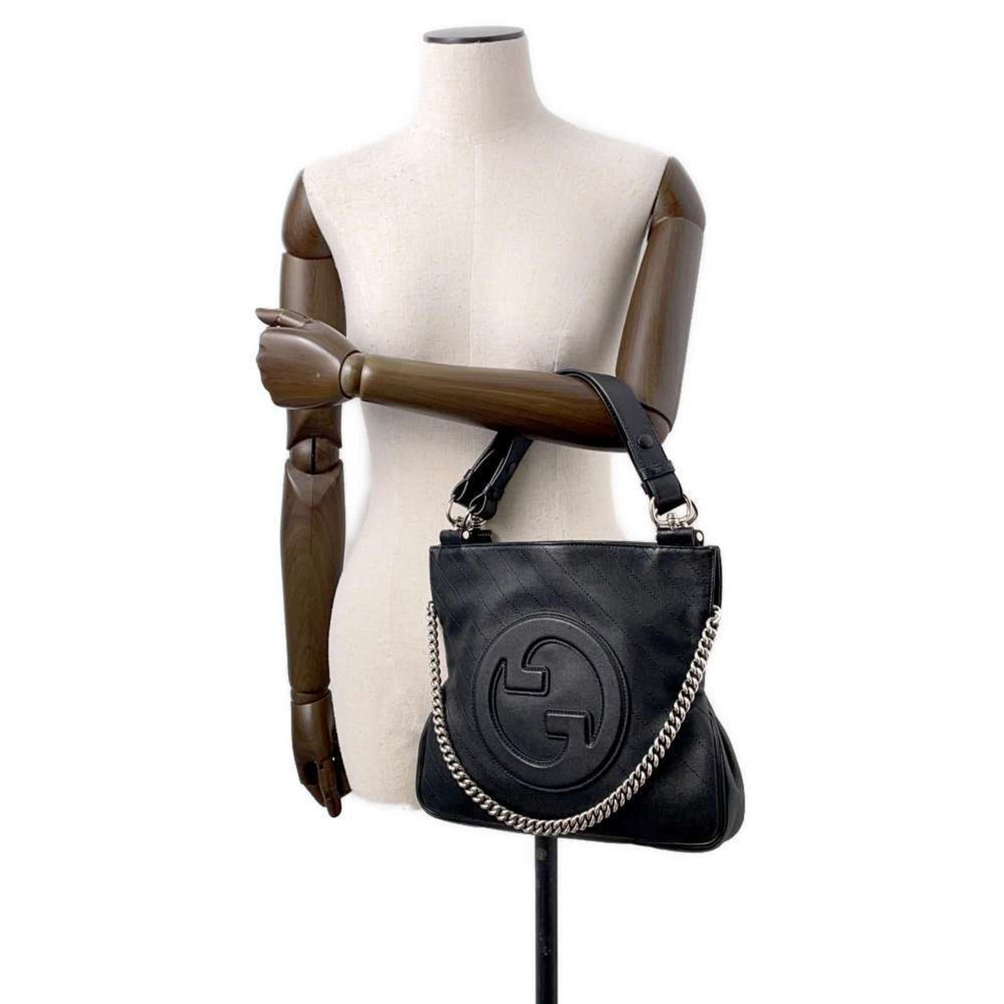 Gucci Black Leather Shoulder Bag Tote Bag