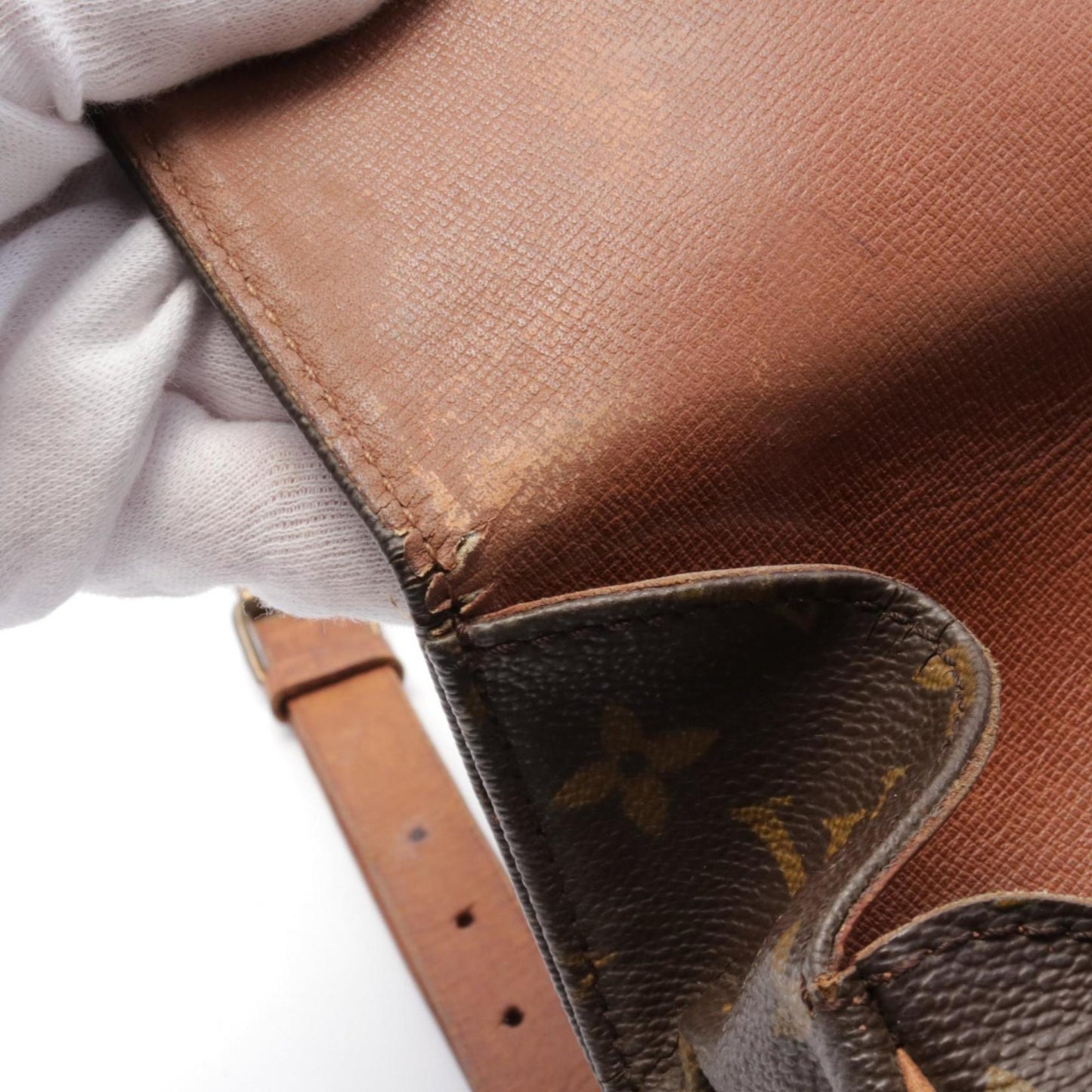 Louis Vuitton Brown Coated Canvas Leather Shoulder Bag