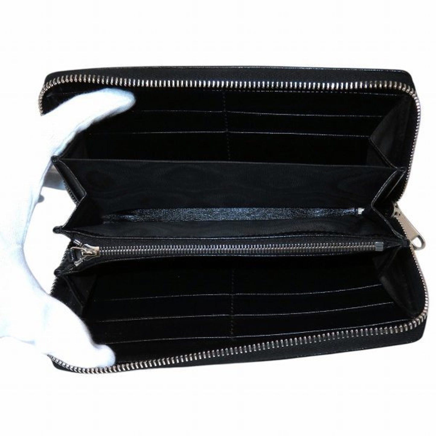 Gucci Black Coated Canvas Long Wallet (Bi-Fold)