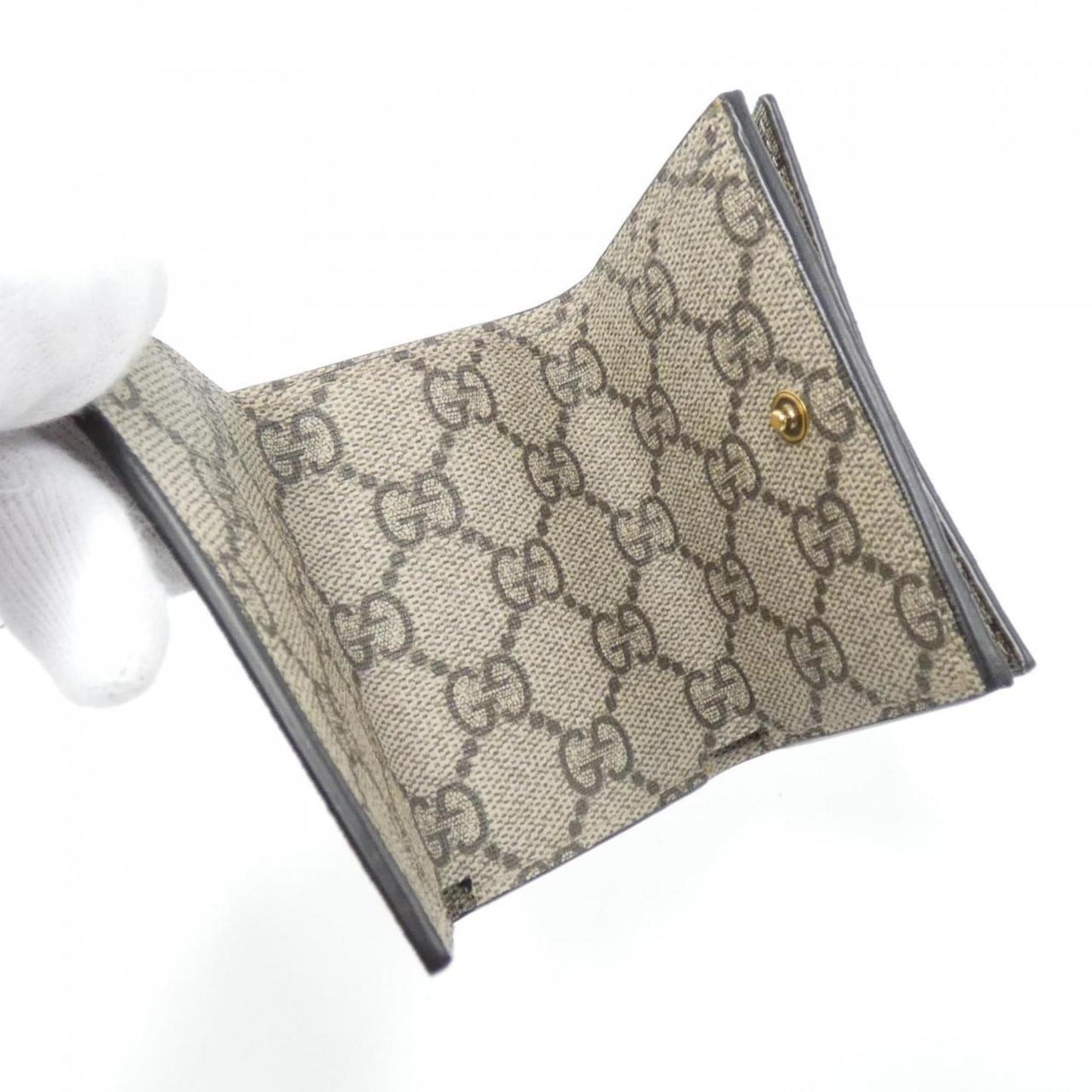 Gucci Beige Gg Supreme Wallet (Tri-Fold)