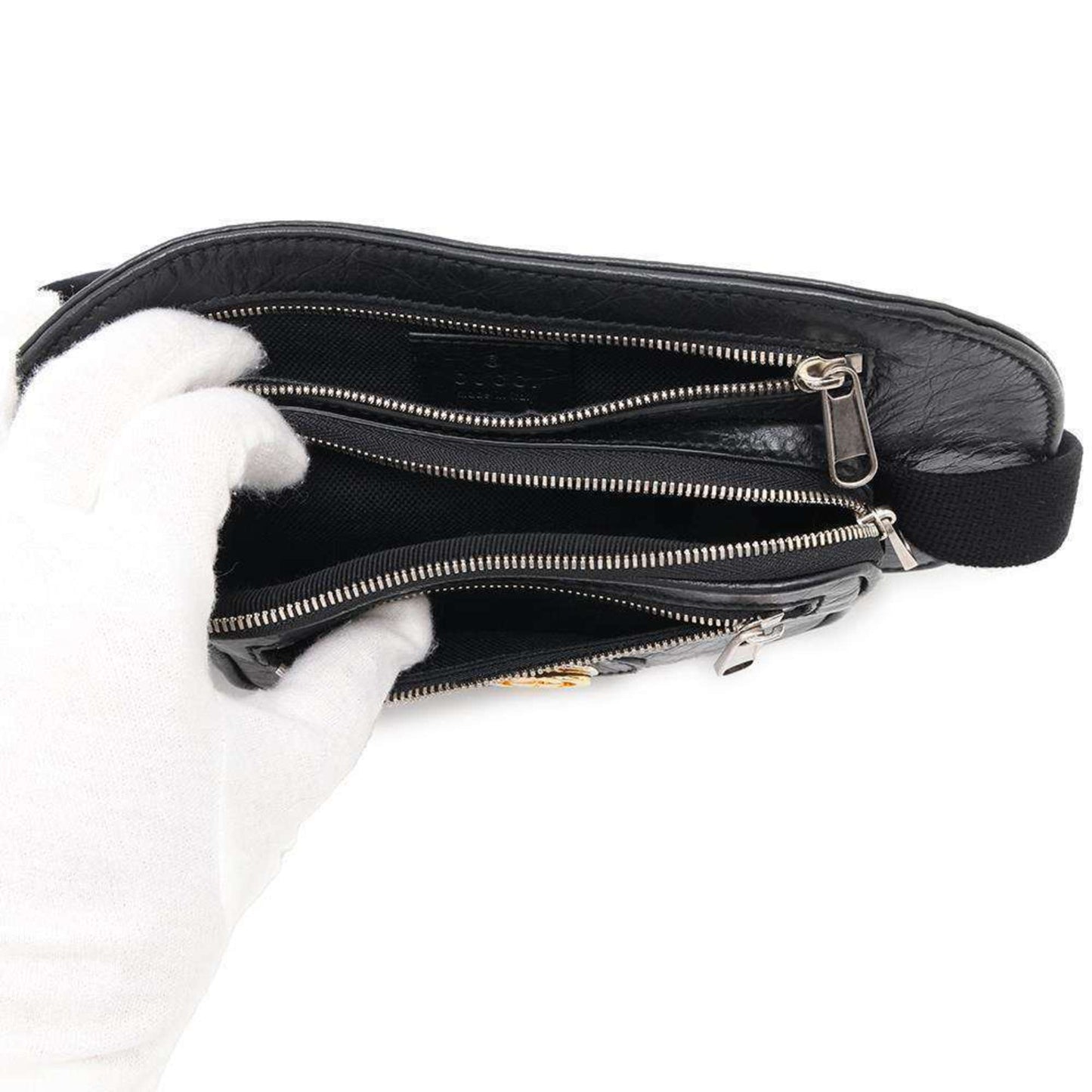 Gucci Black Leather Pouch Sling Bag