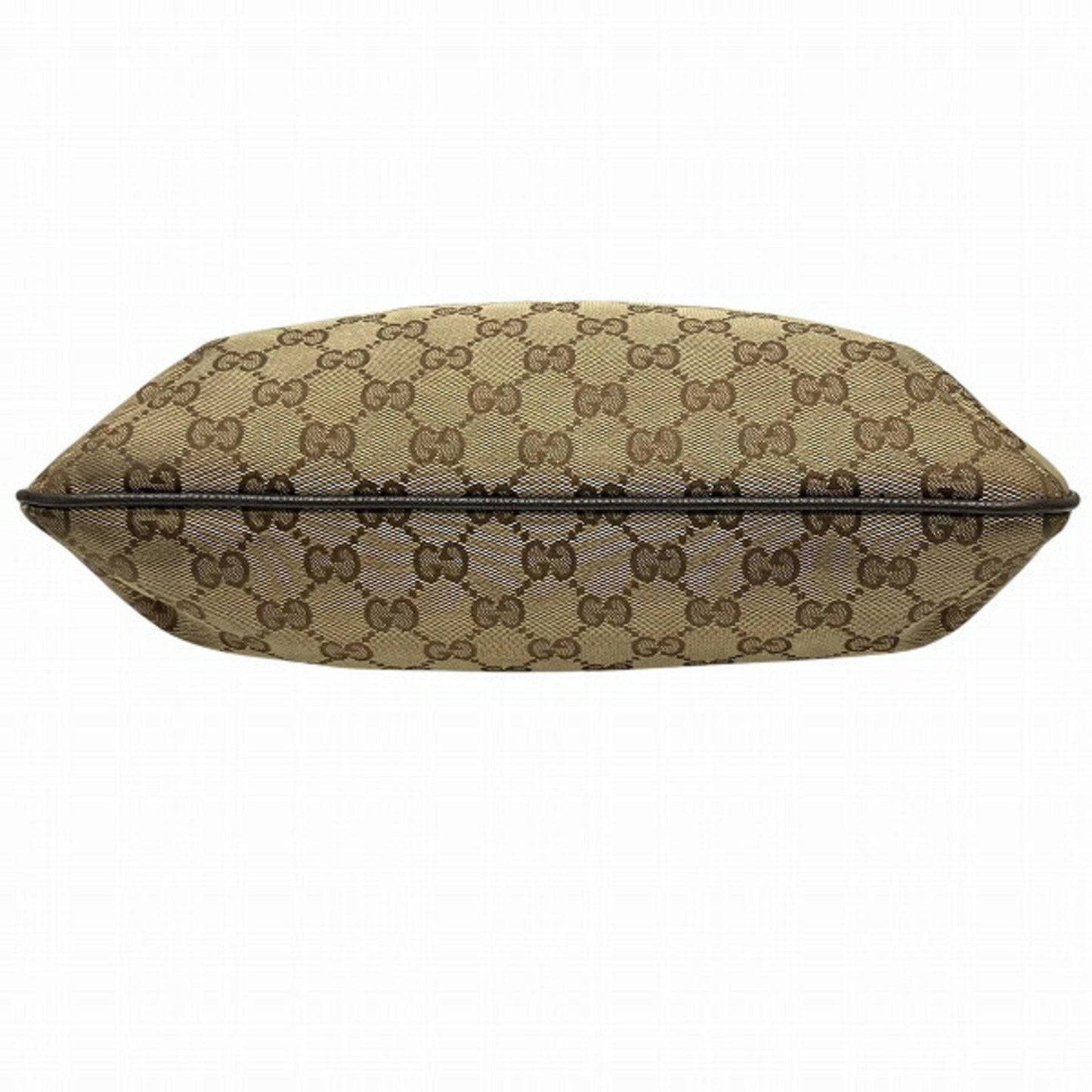 Gucci Brown Gg Canvas Leather Shoulder Bag