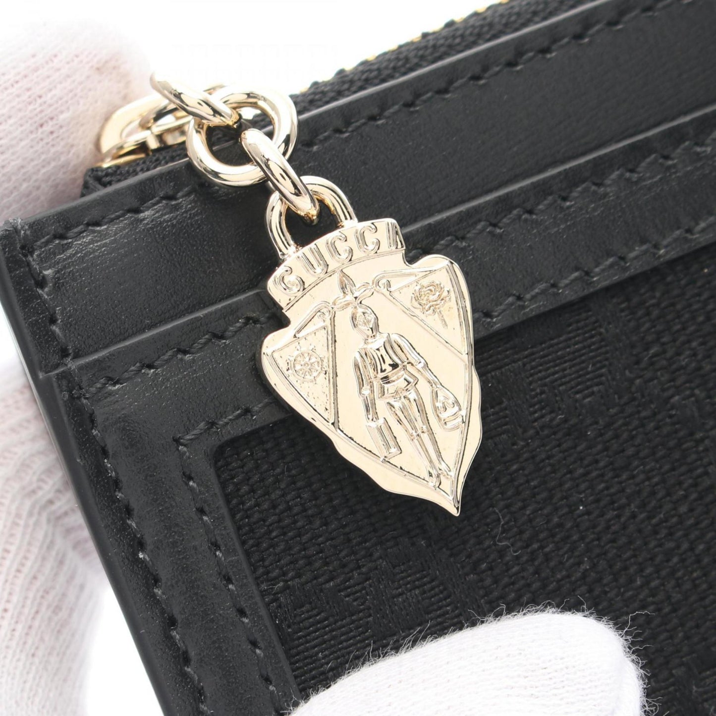 Gucci Black Canvas Leather Coin Purse/Coin Case