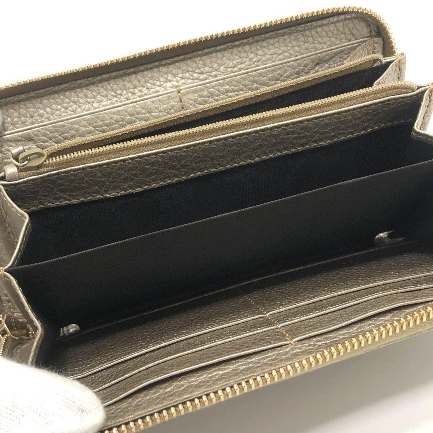Gucci Gold Leather Long Wallet (Bi-Fold)