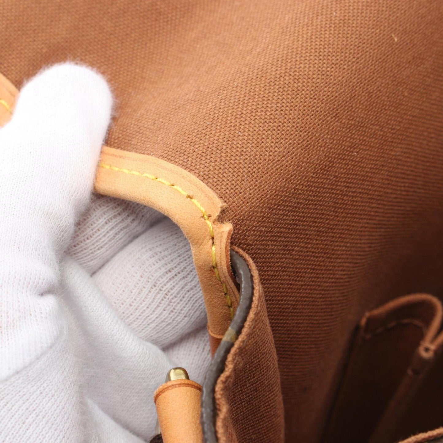 Louis Vuitton Brown Coated Canvas Leather Shoulder Bag