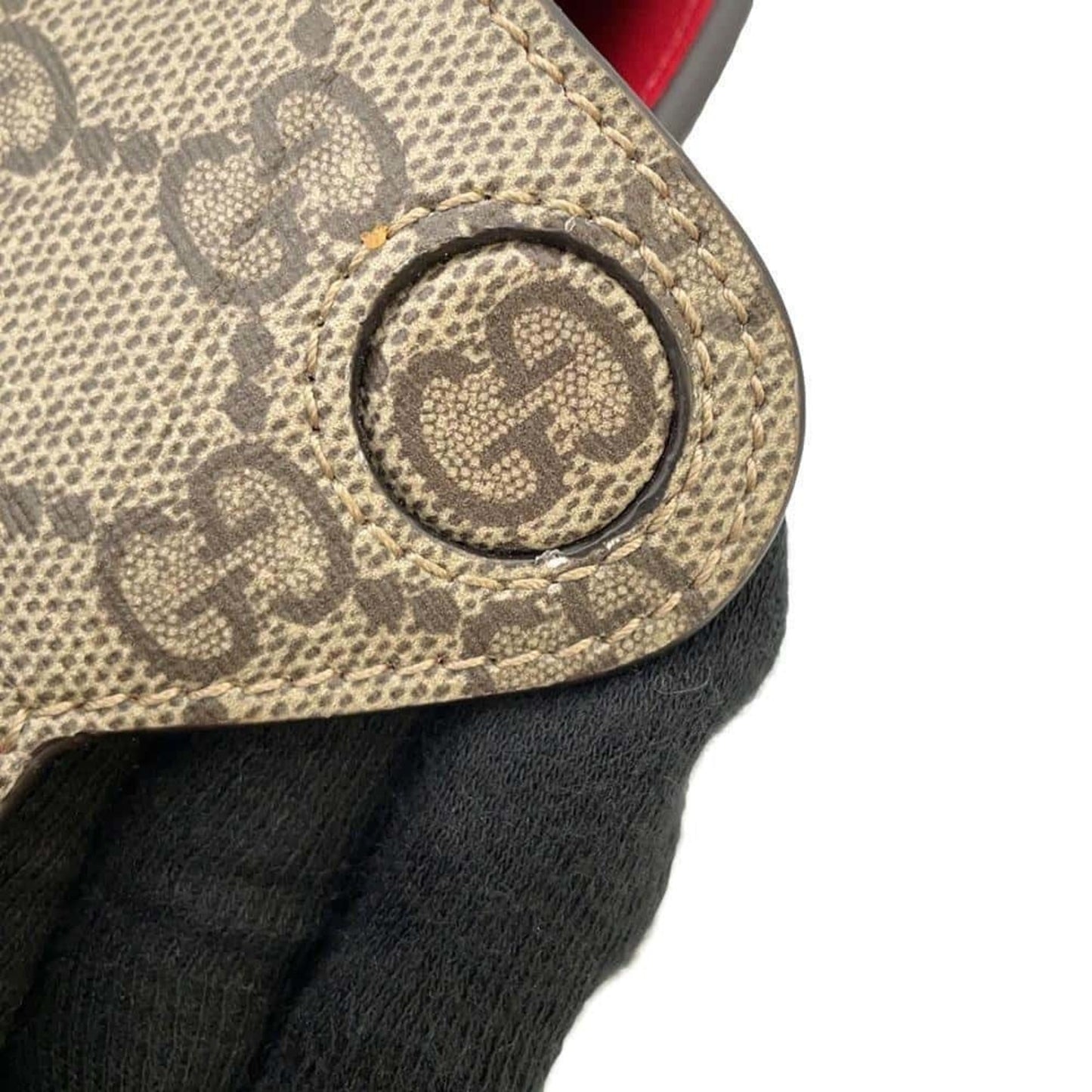 Gucci Beige Red Color Gg Supreme Shoulder Bag