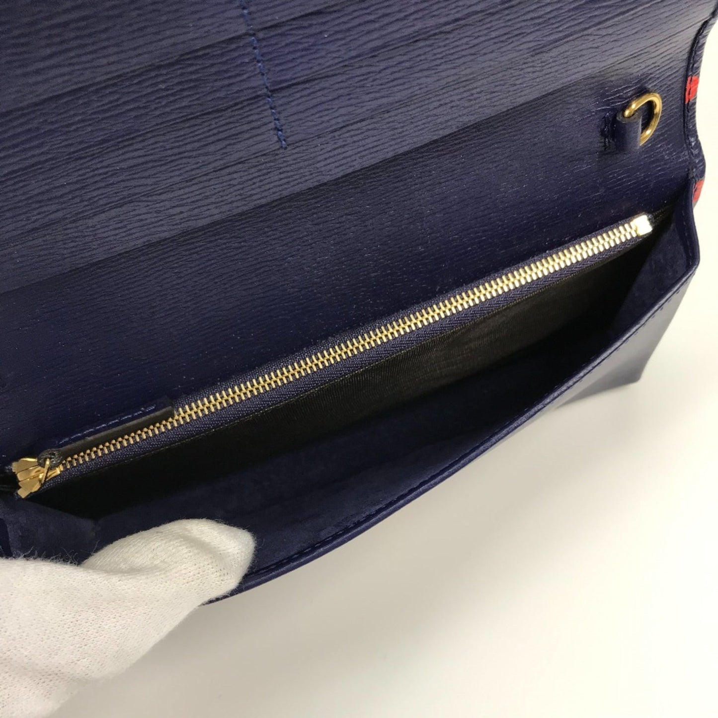 Gucci Navy Leather Long Wallet (Bi-Fold)