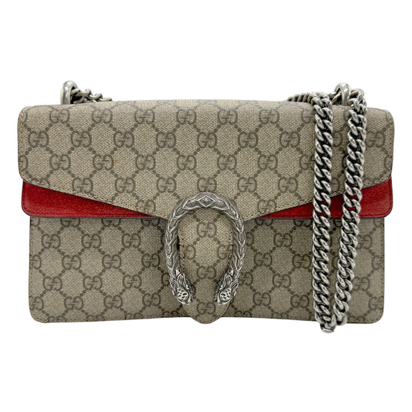 Gucci Brown Red Color Gg Supreme Shoulder Bag ()