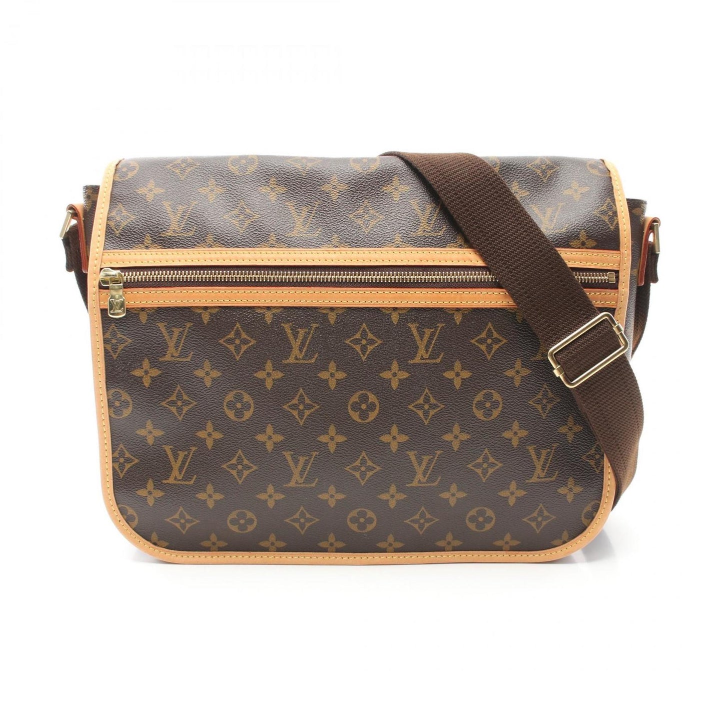 Louis Vuitton Brown Coated Canvas Leather Shoulder Bag