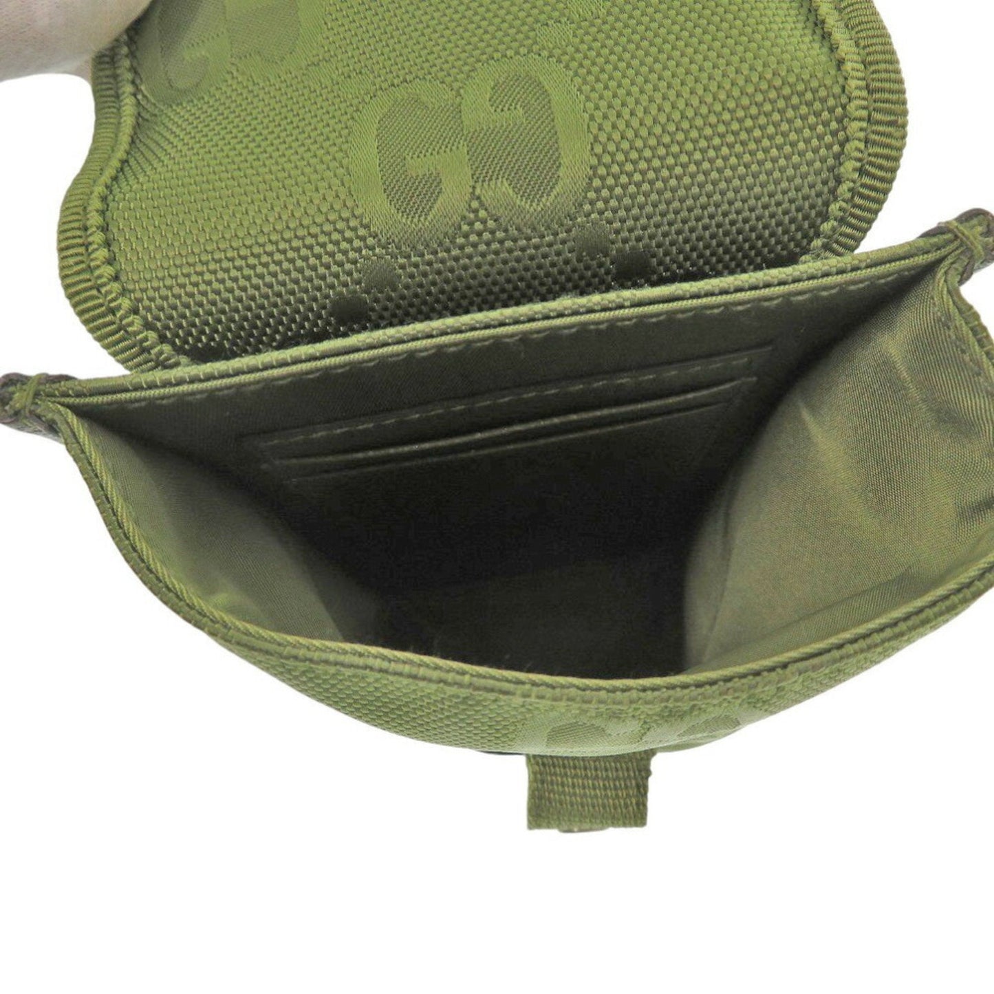 Gucci Green Leather Nylon Shoulder Bag