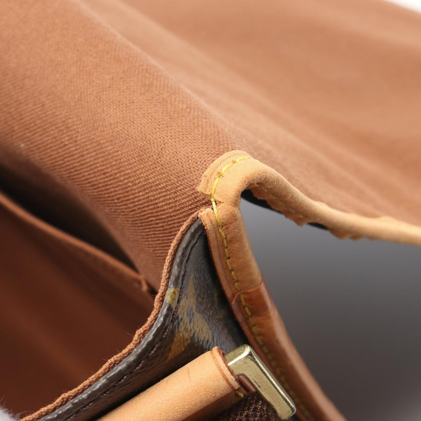 Louis Vuitton Brown Coated Canvas Leather Shoulder Bag