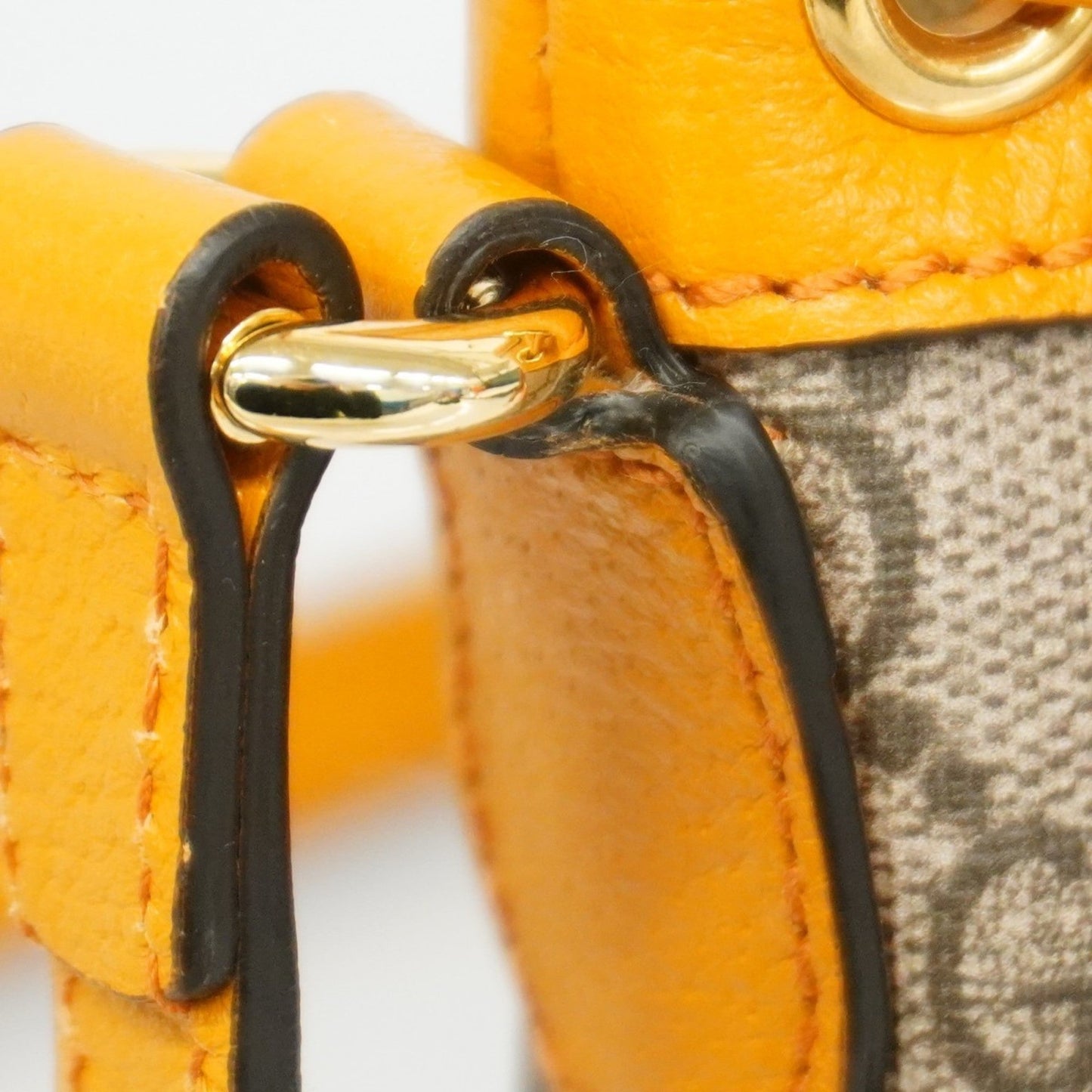 Gucci Brown Yellow Pvc Leather Shoulder Bag