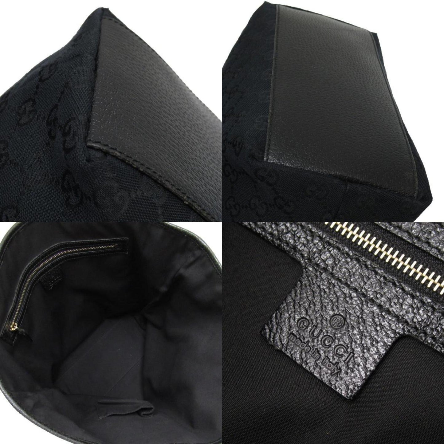 Gucci Black Gg Canvas Shoulder Bag