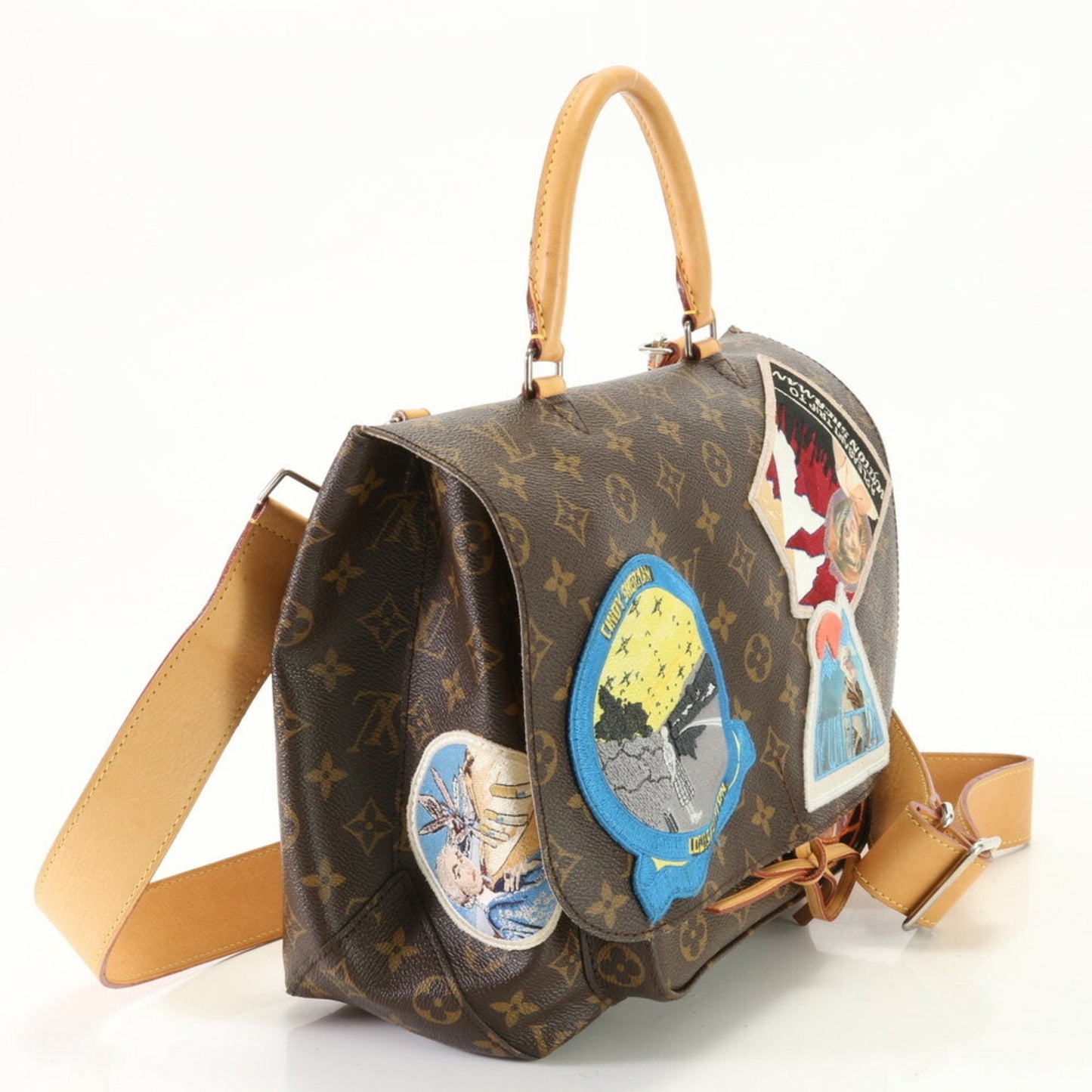 Louis Vuitton Monogram Brown Leather Coated Canvas Shoulder Bag