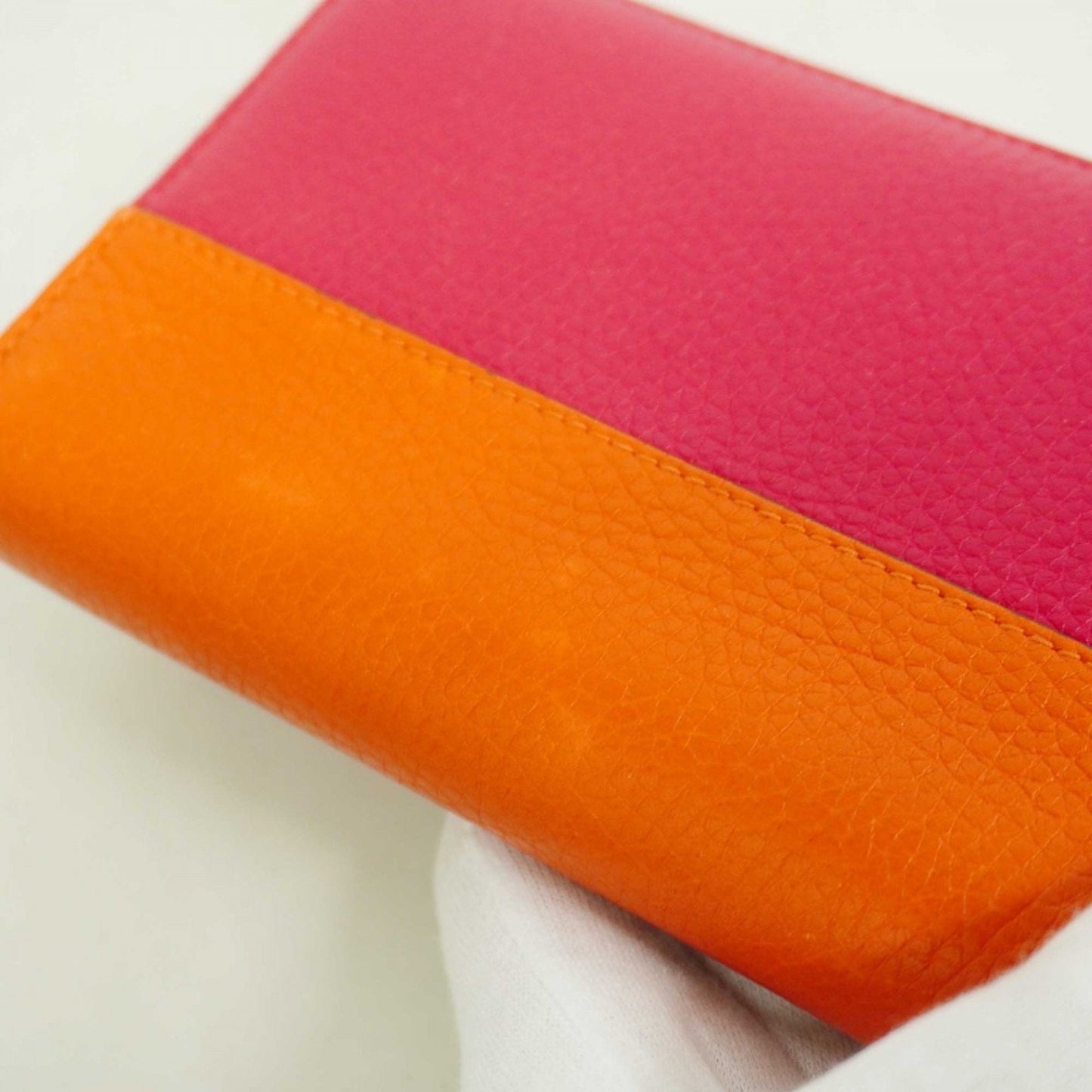 Gucci Orange Pink Leather Long Wallet (Bi-Fold)