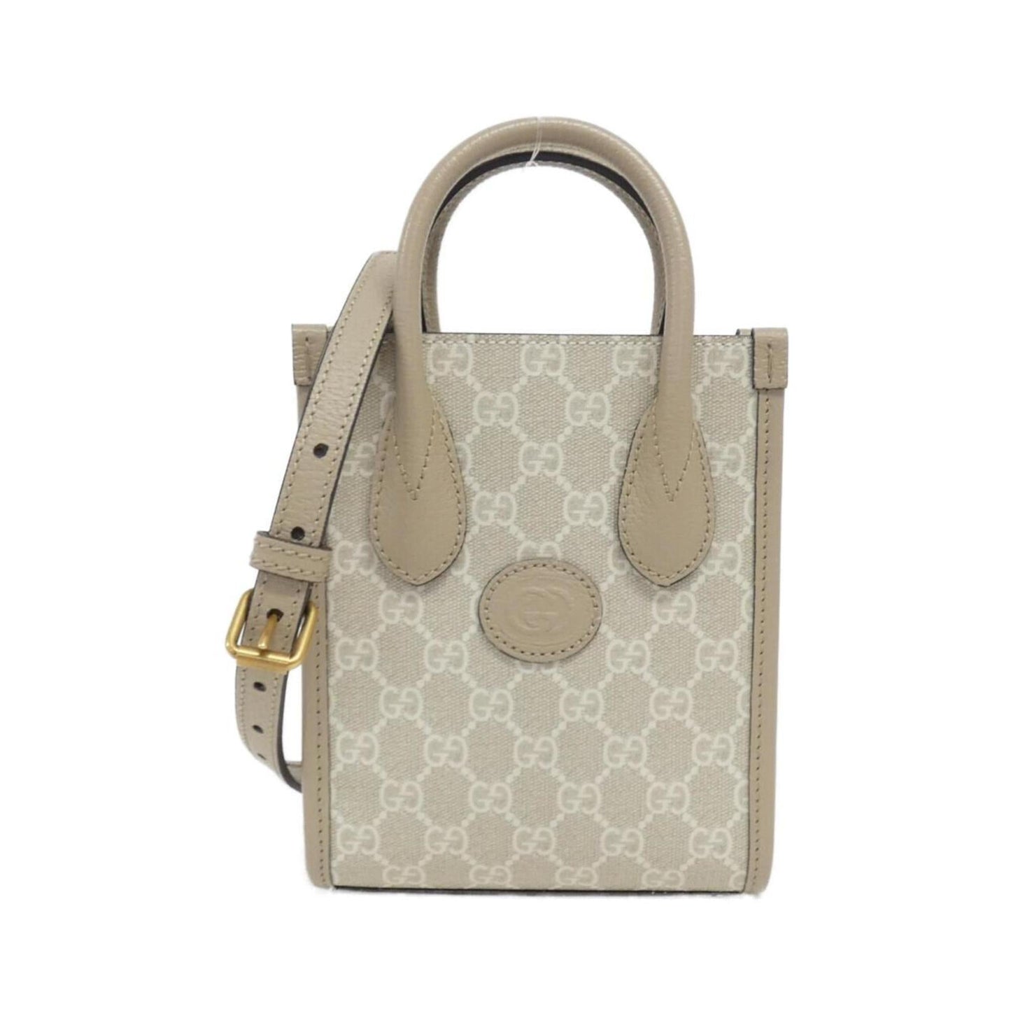 Gucci Beige White Gg Supreme Leather Handbag ()