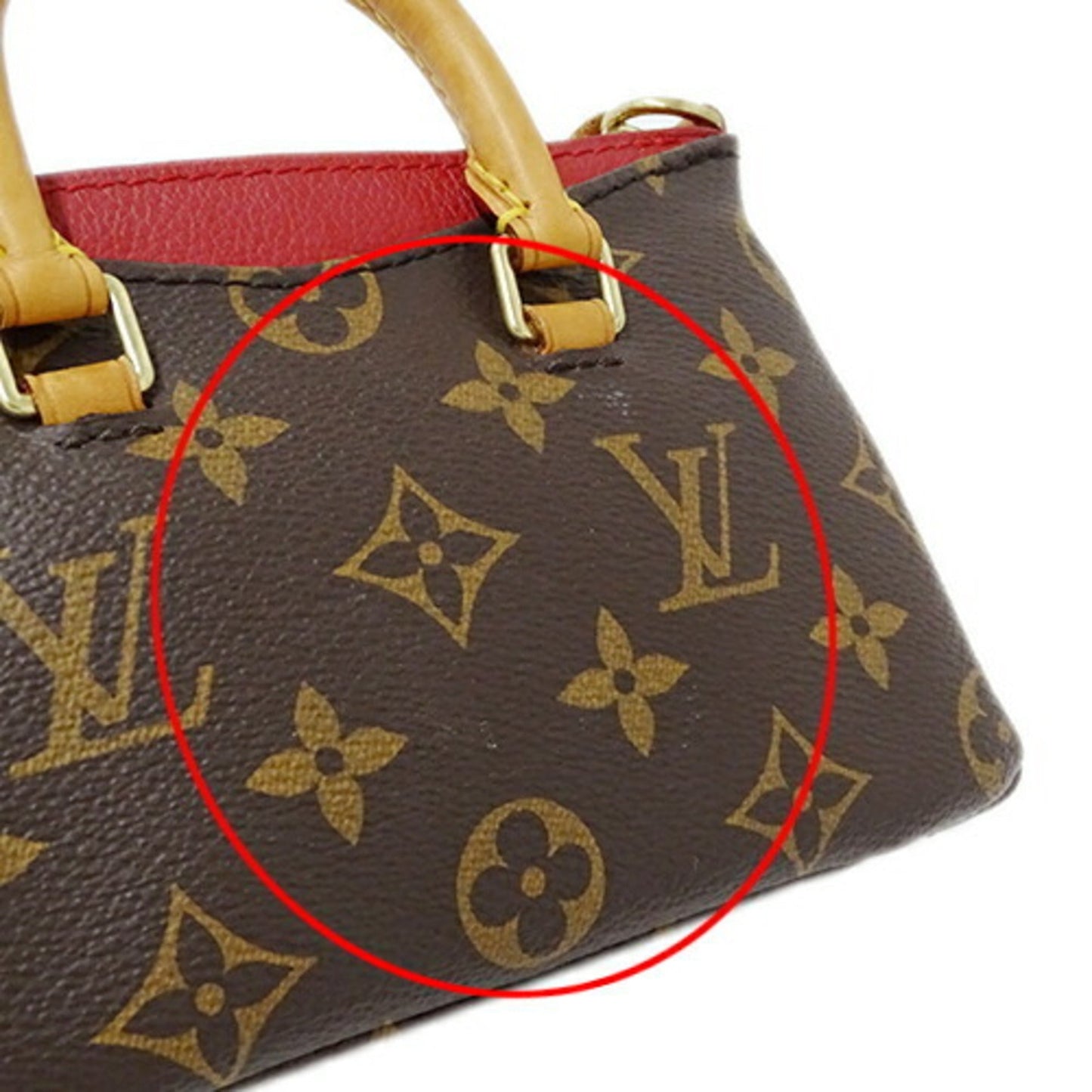 Louis Vuitton Brown Cerise Monogram Red Color White Monogram Shoulder Bag