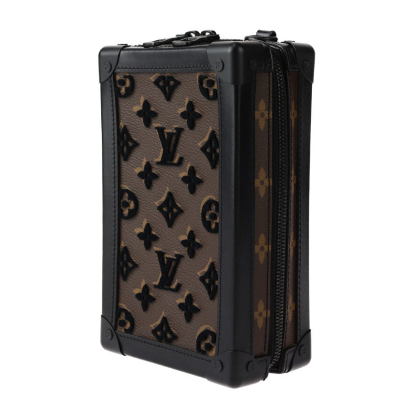 Louis Vuitton Black Brown Monogram Leather Shoulder Bag