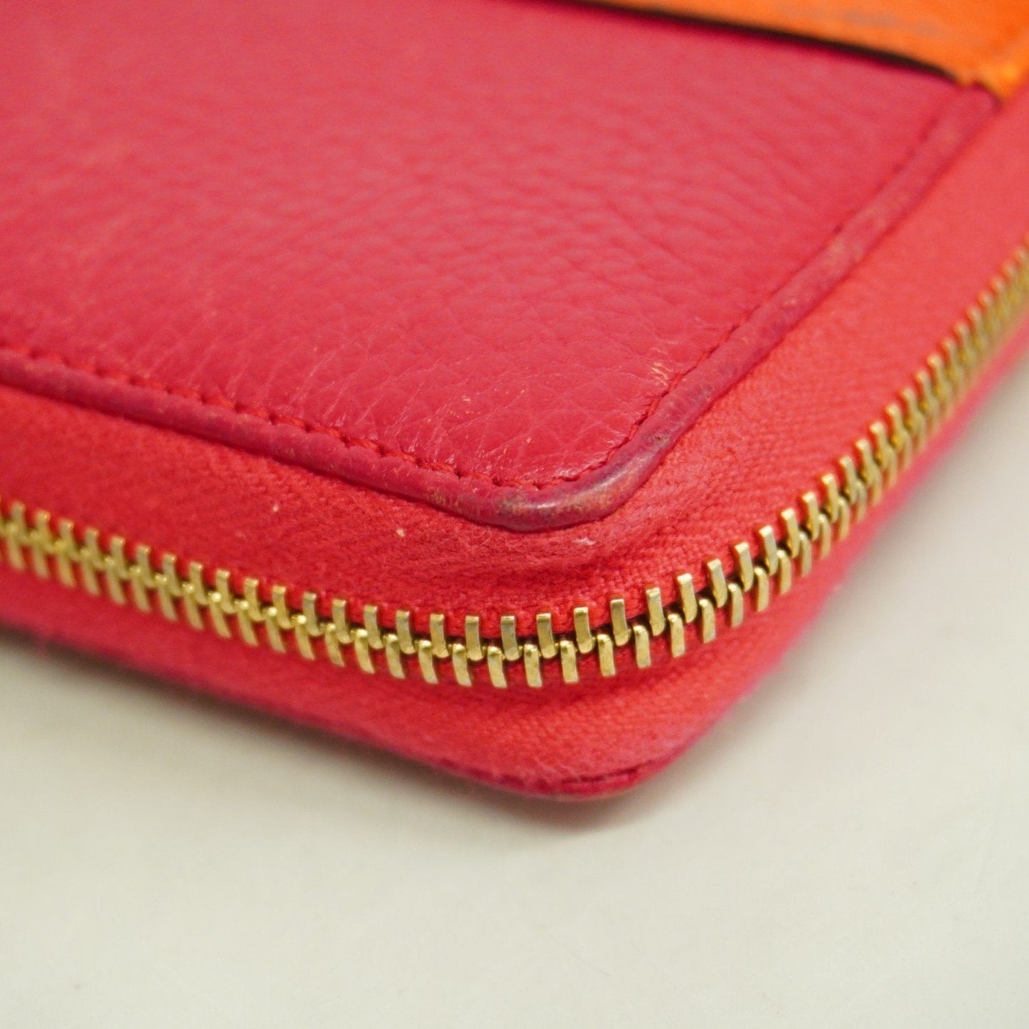 Gucci Orange Pink Leather Long Wallet (Bi-Fold)
