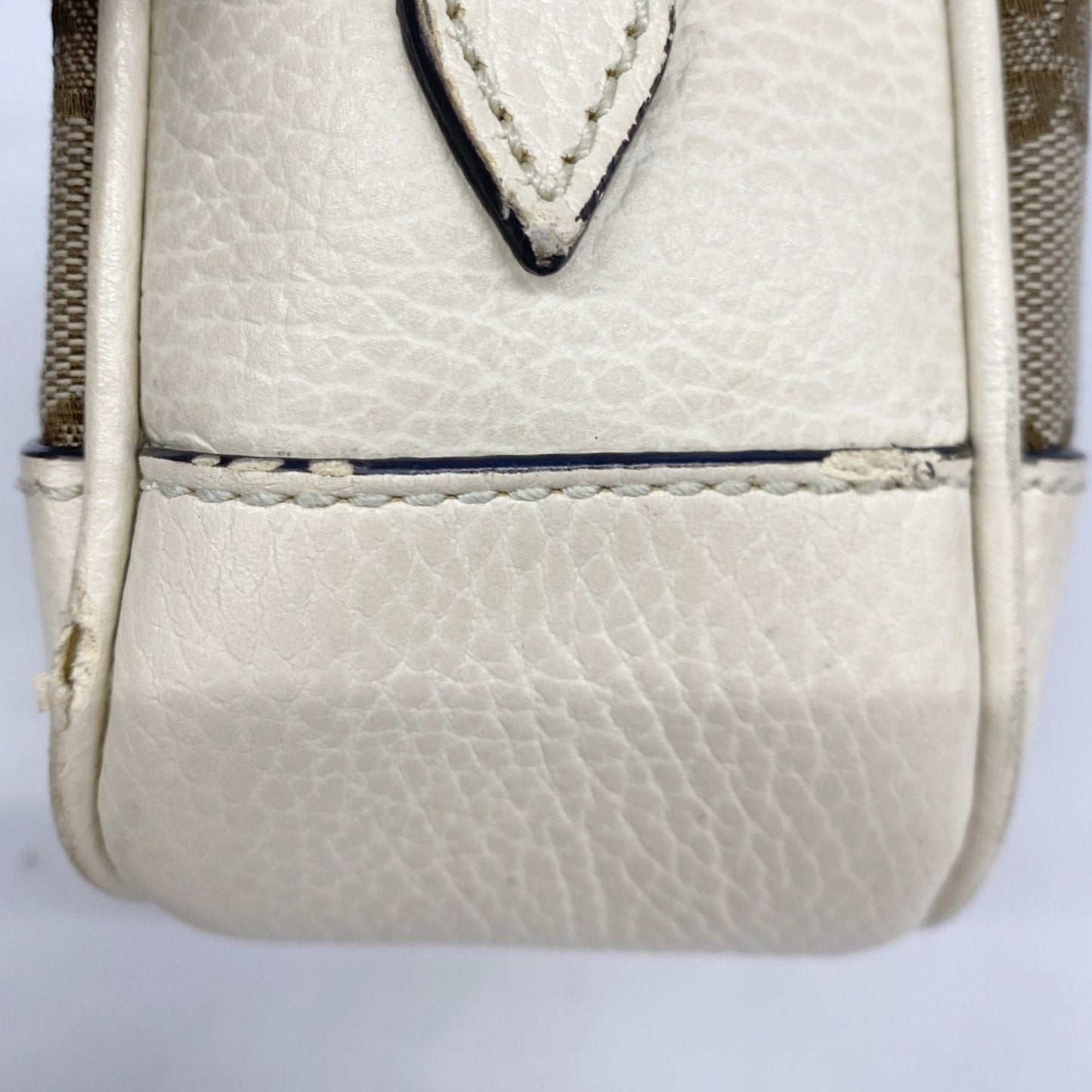 Gucci Brown White Canvas Shoulder Bag