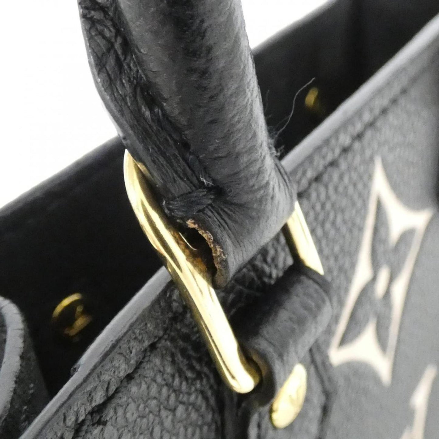 Louis Vuitton Beige Black Leather Shoulder Bag