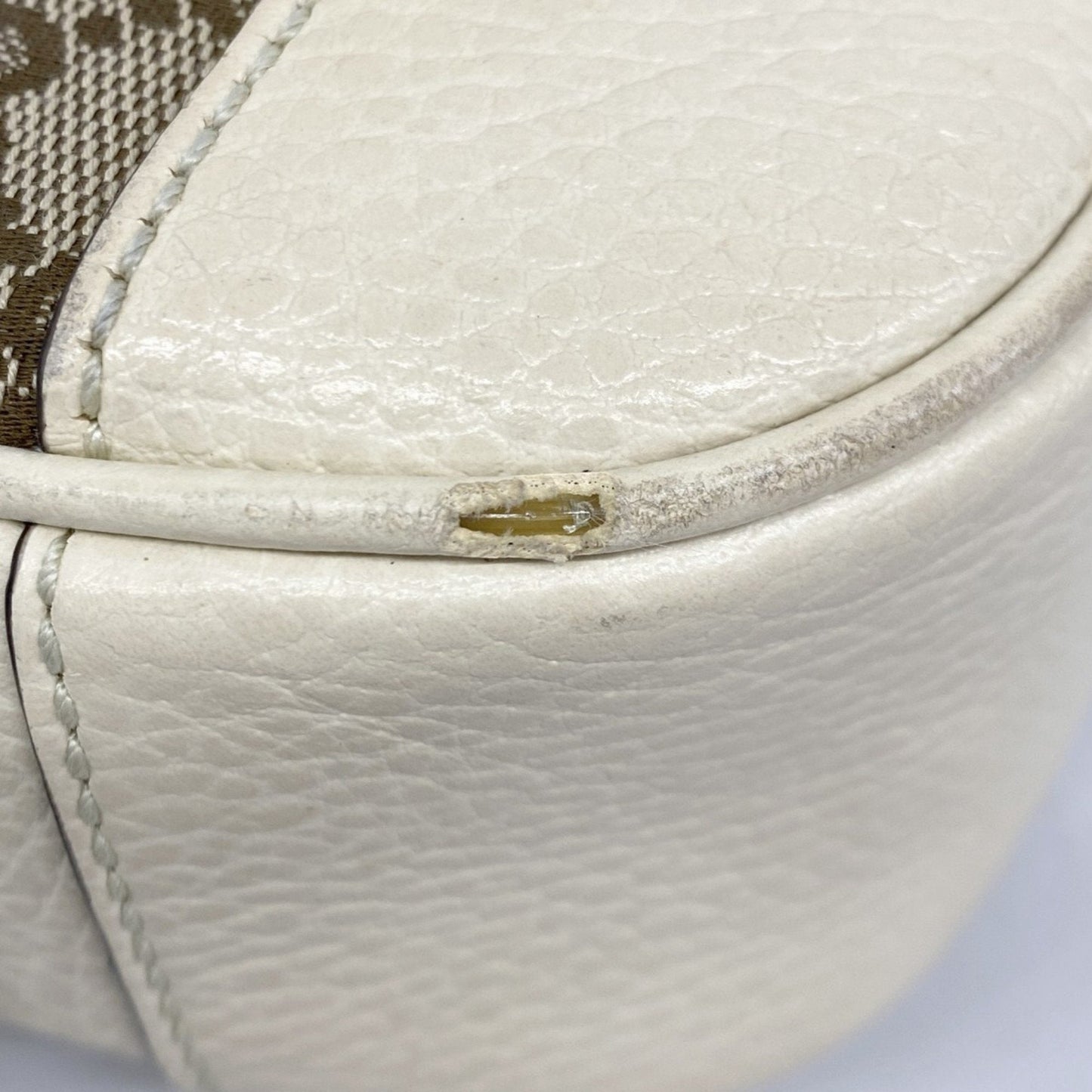 Gucci Brown White Canvas Shoulder Bag