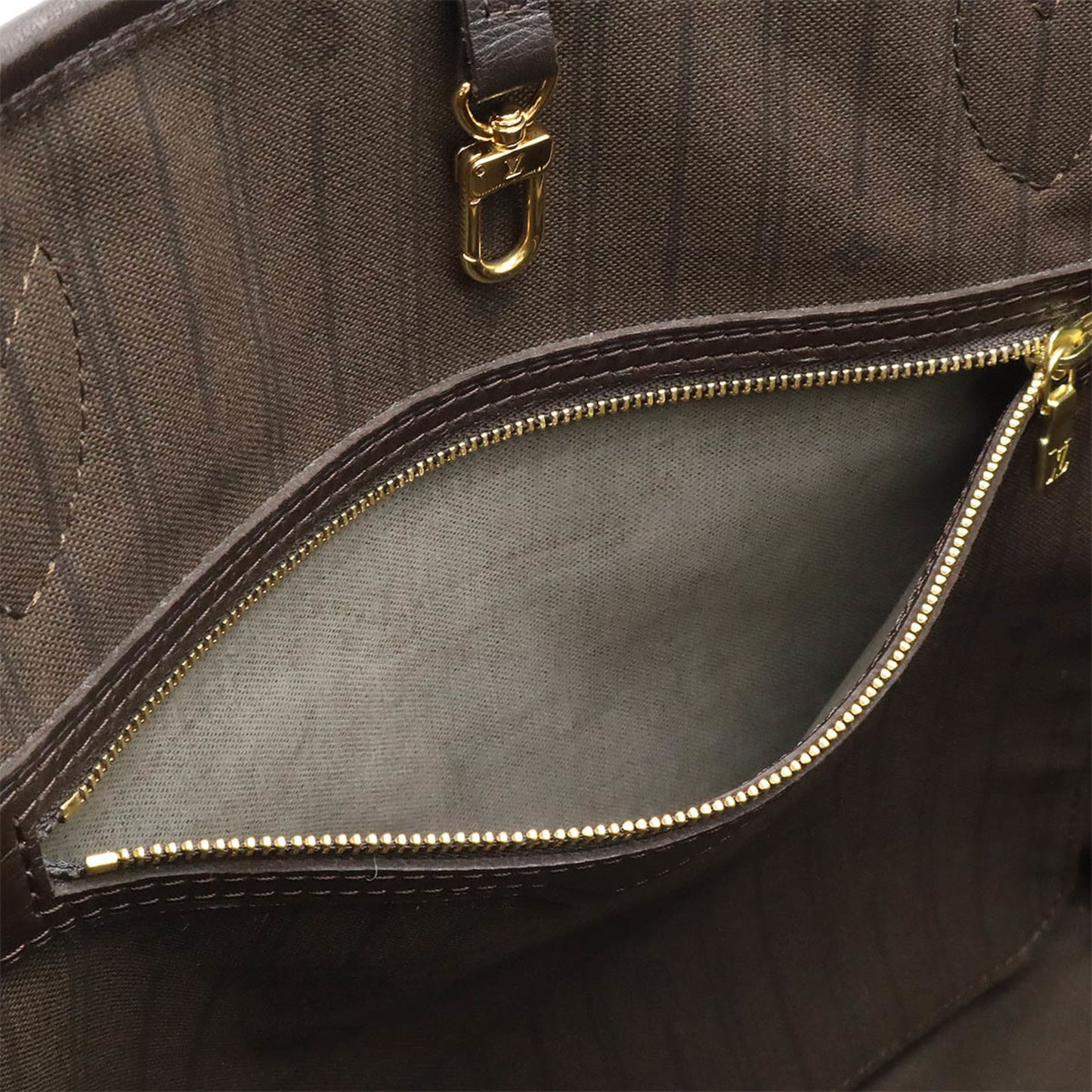 Louis Vuitton Fusain Canvas Leather Shoulder Bag Tote Bag