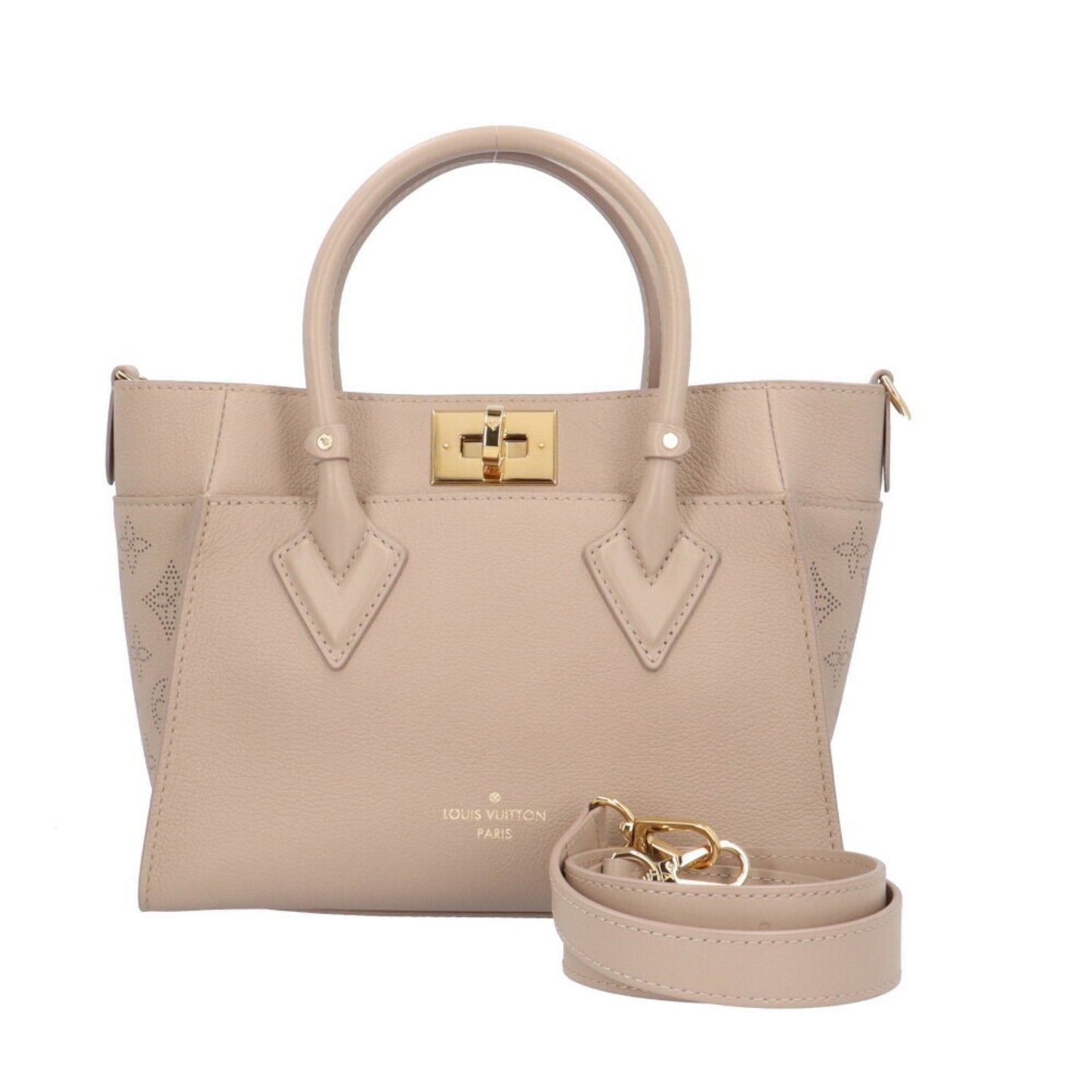 Louis Vuitton Beige Galle Leather Mahina Leather Shoulder Bag ()