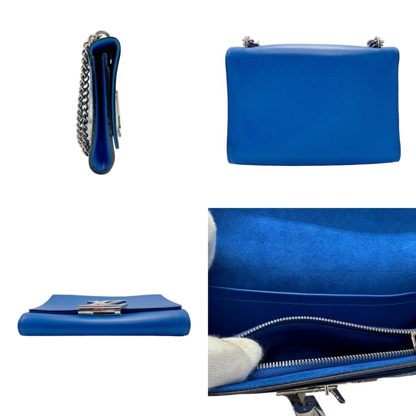 Louis Vuitton Blue Leather Pochette Shoulder Bag