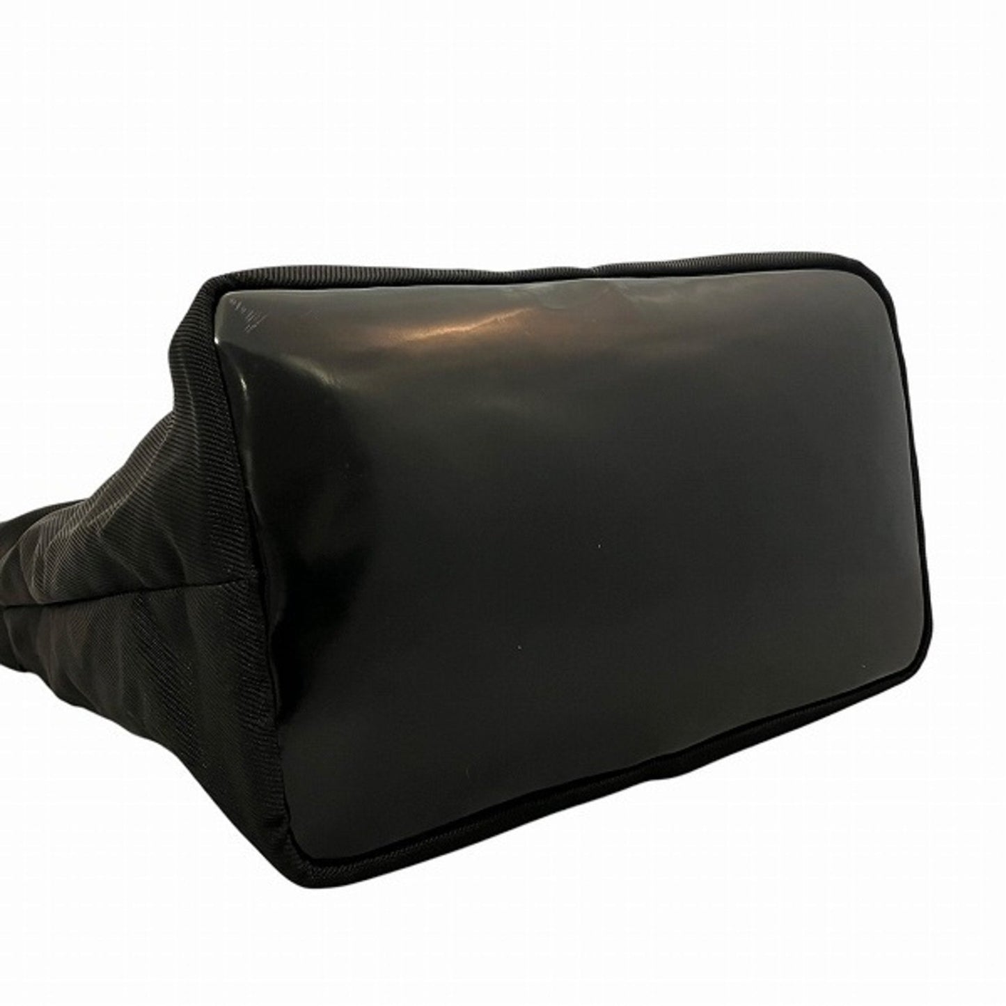 Gucci Bamboo Black Nylon Leather Handbag