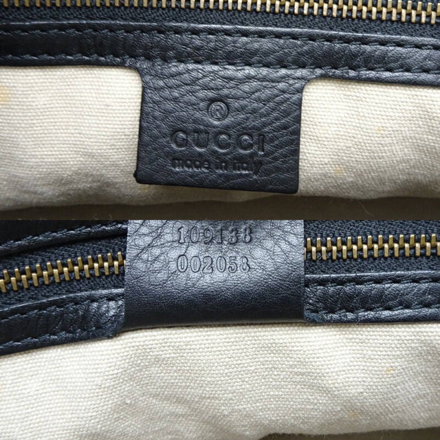 Gucci Black Bamboo Leather Handbag Tote Bag