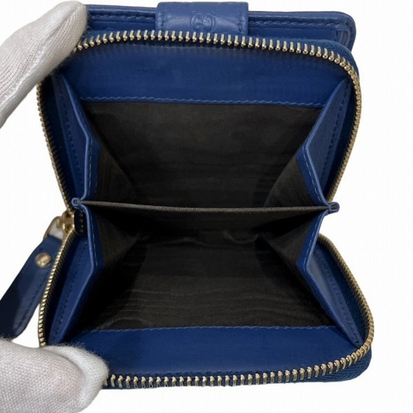 Gucci Blue Leather Coin Purse/Coin Case