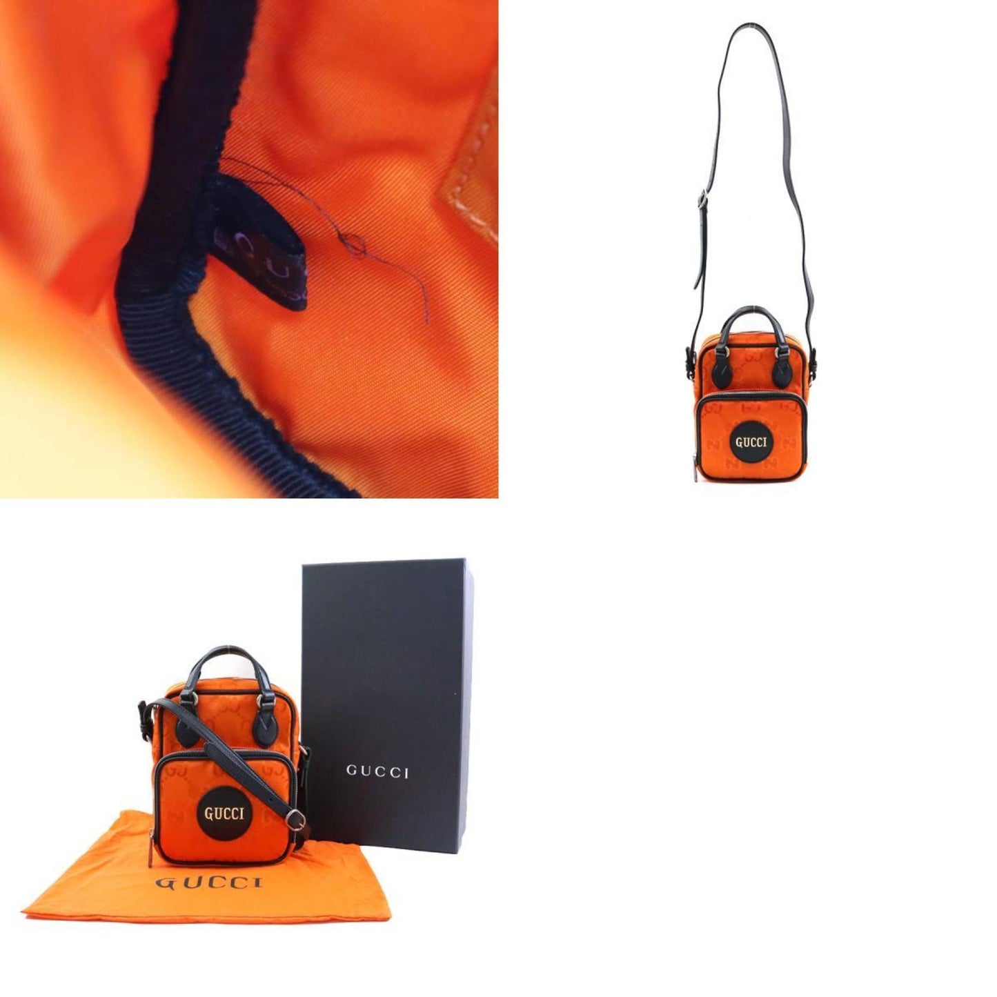 Gucci Orange Nylon Canvas Shoulder Bag