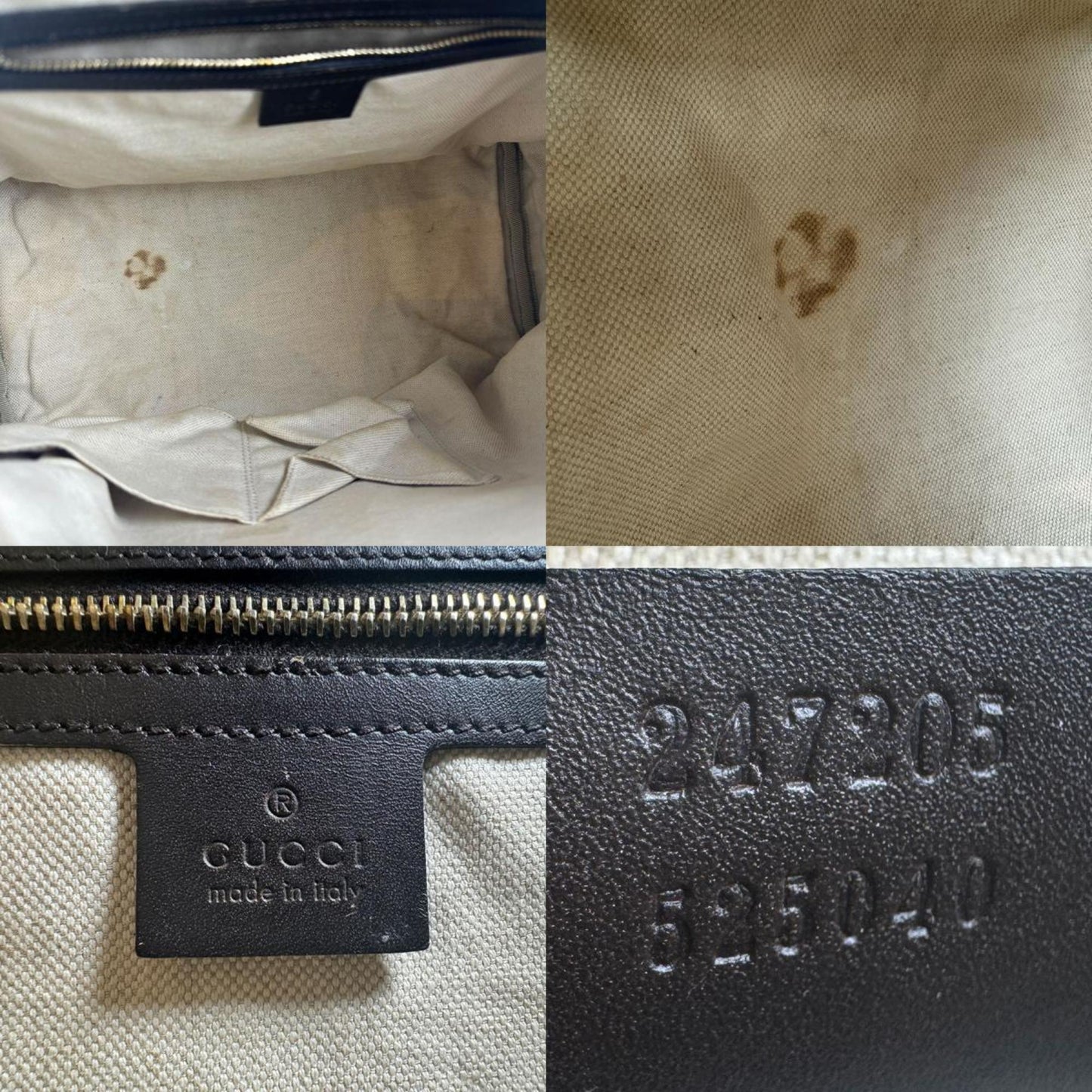 Gucci Beige Brown Green Red Color Gg Canvas Leather Handbag Shoulder Bag