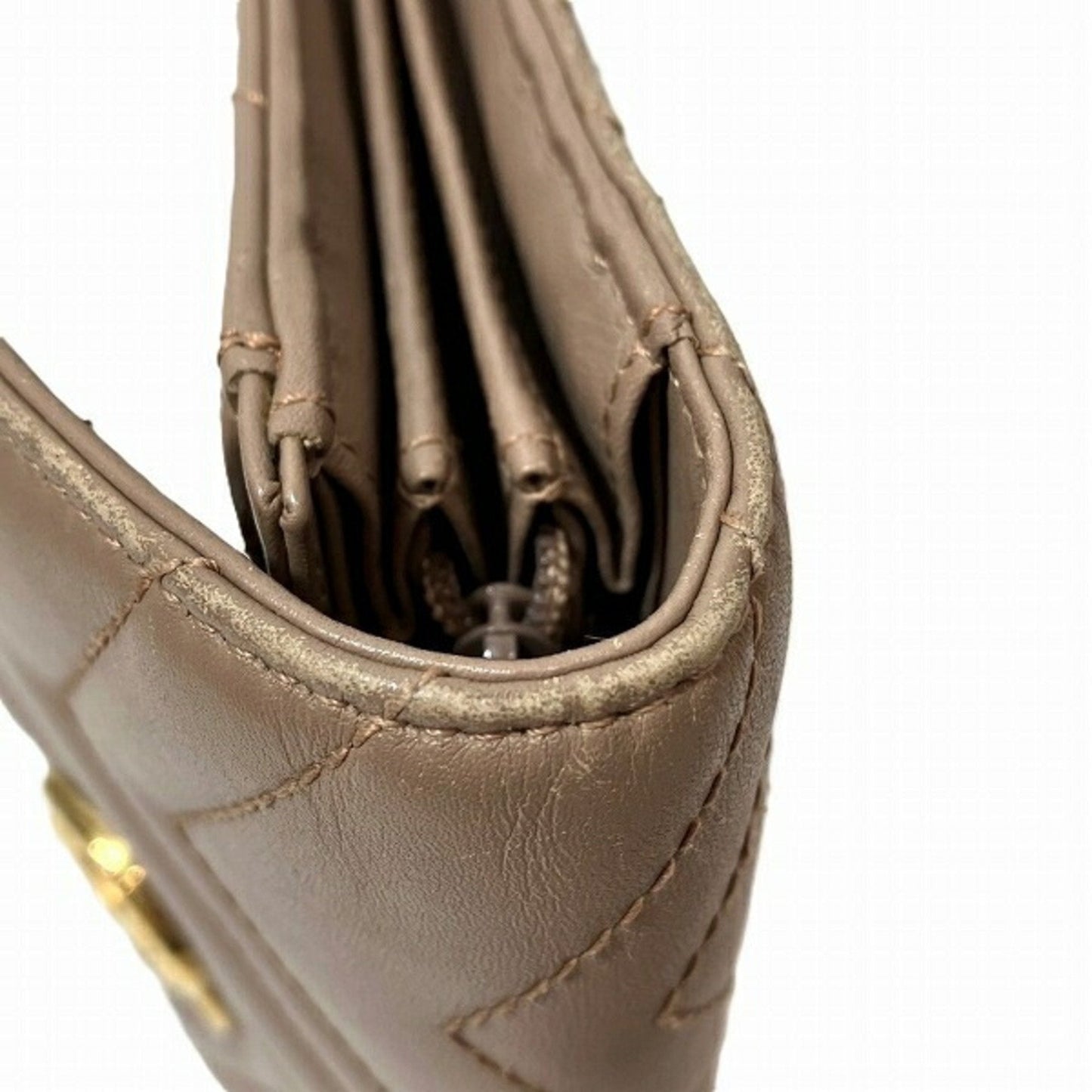 Gucci Beige Leather Long Wallet (Bi-Fold)