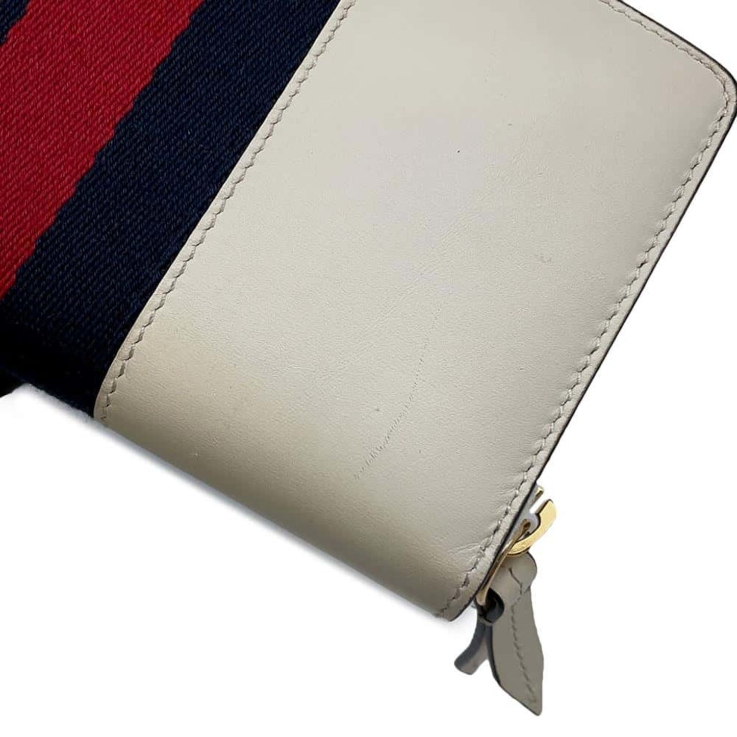 Gucci White Leather Long Wallet (Bi-Fold)