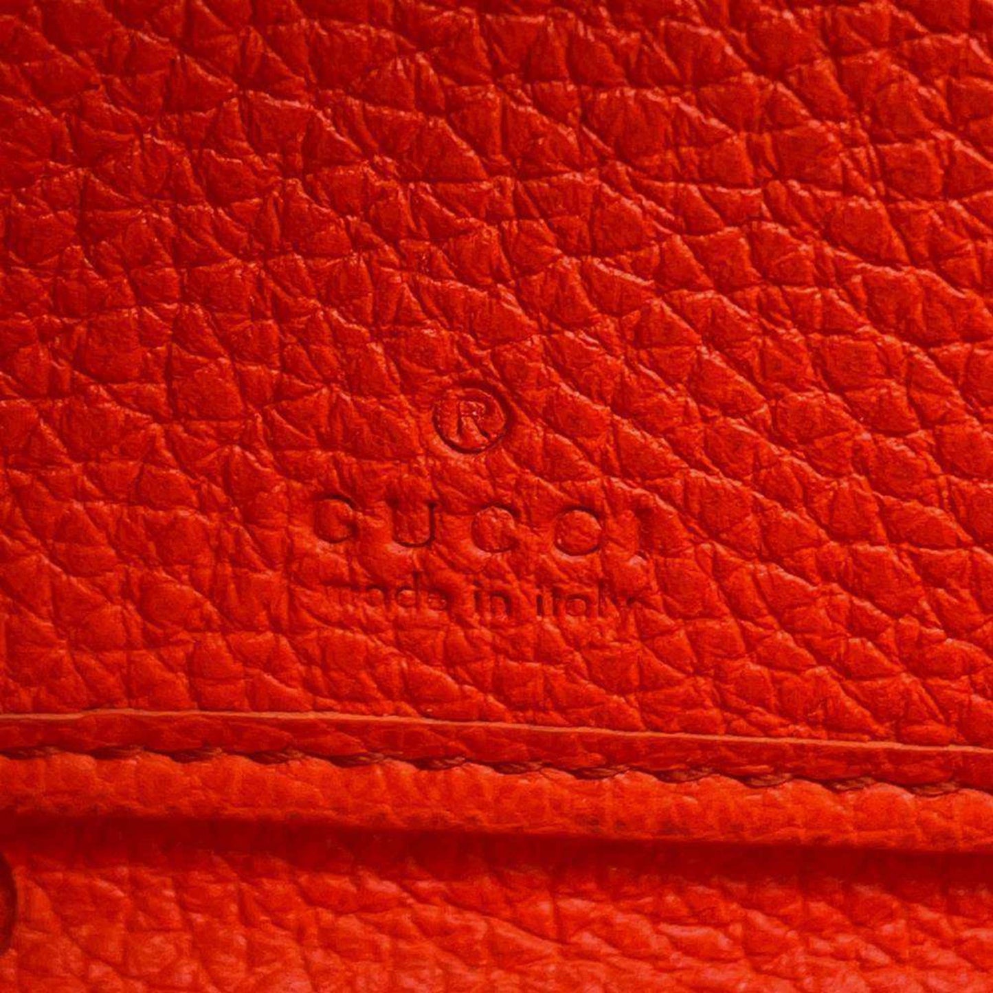 Gucci Orange Leather Long Wallet (Bi-Fold)