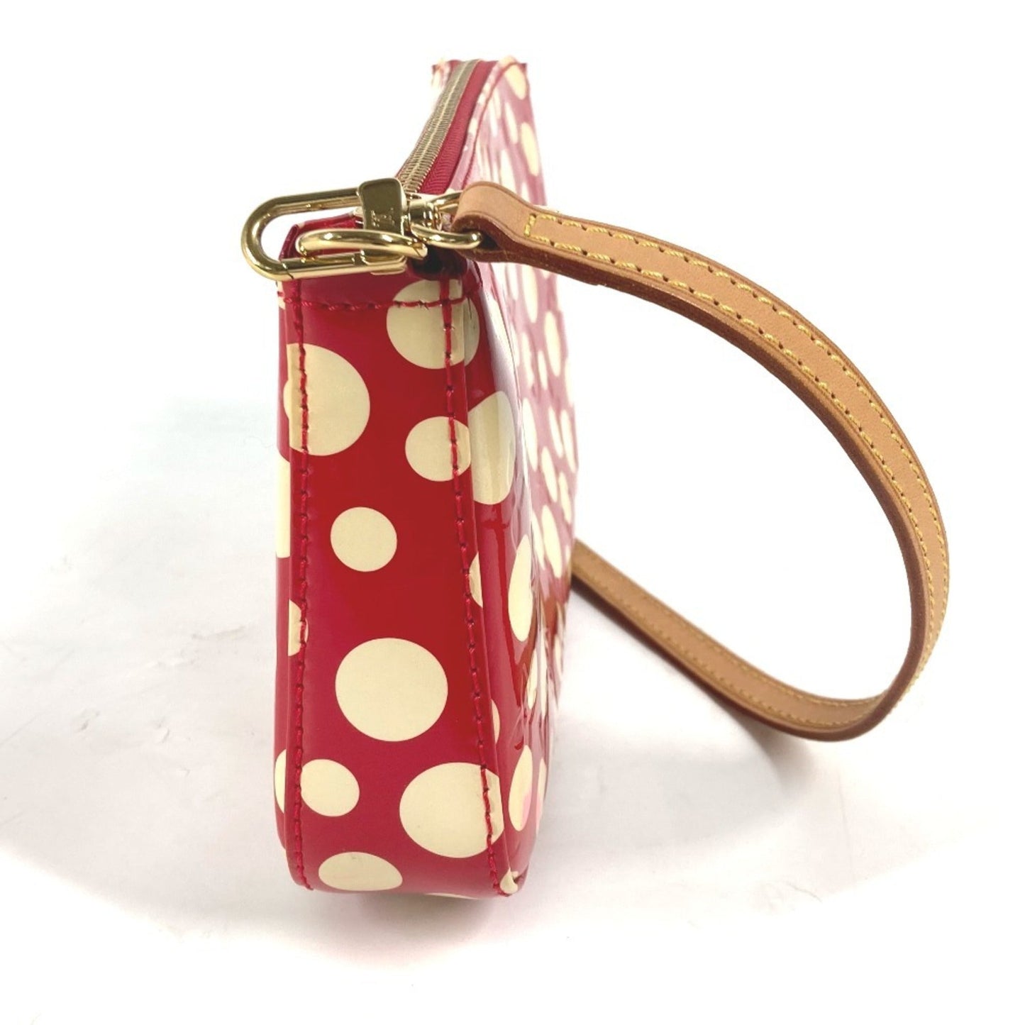 Louis Vuitton Red Color White Patent Leather Pochette Pouch Shoulder Bag